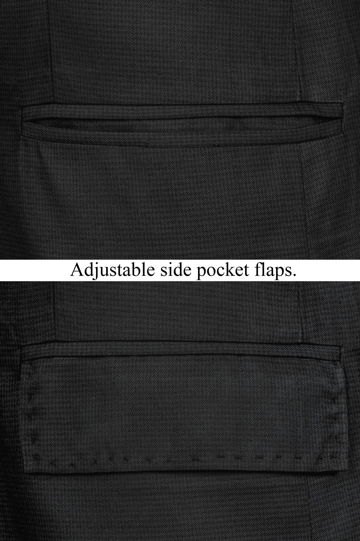 Vulcan Black Wool Rich Double Breasted Suit