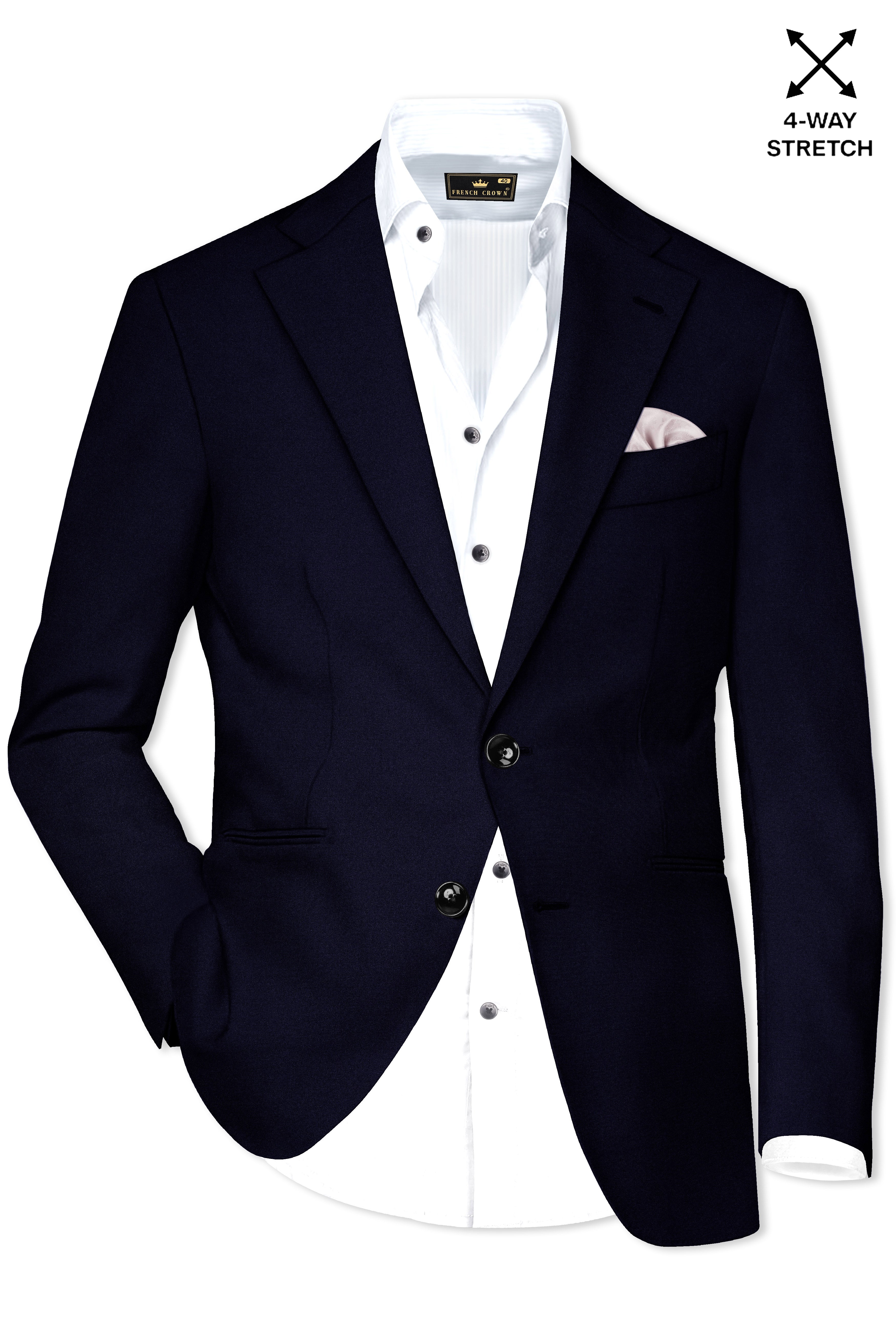Vistaro-Korean Blue (The Best Blue We Have) 4-Way Stretch Wrinkle-Free Wool Rich Slight Stretch Suit