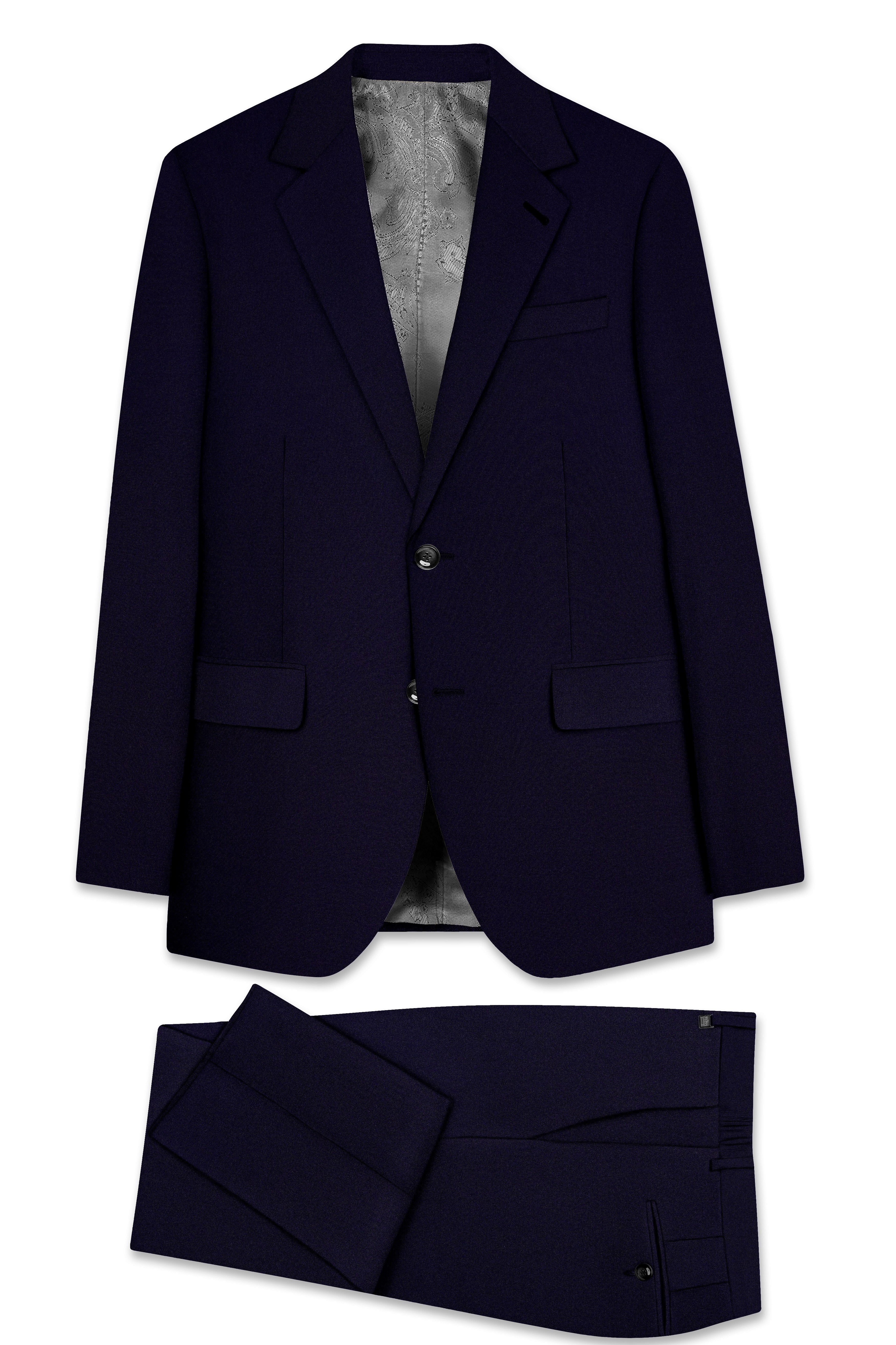 Vistaro-Korean Blue (The Best Blue We Have) 4-Way Stretch Wrinkle-Free Wool Rich Slight Stretch Suit