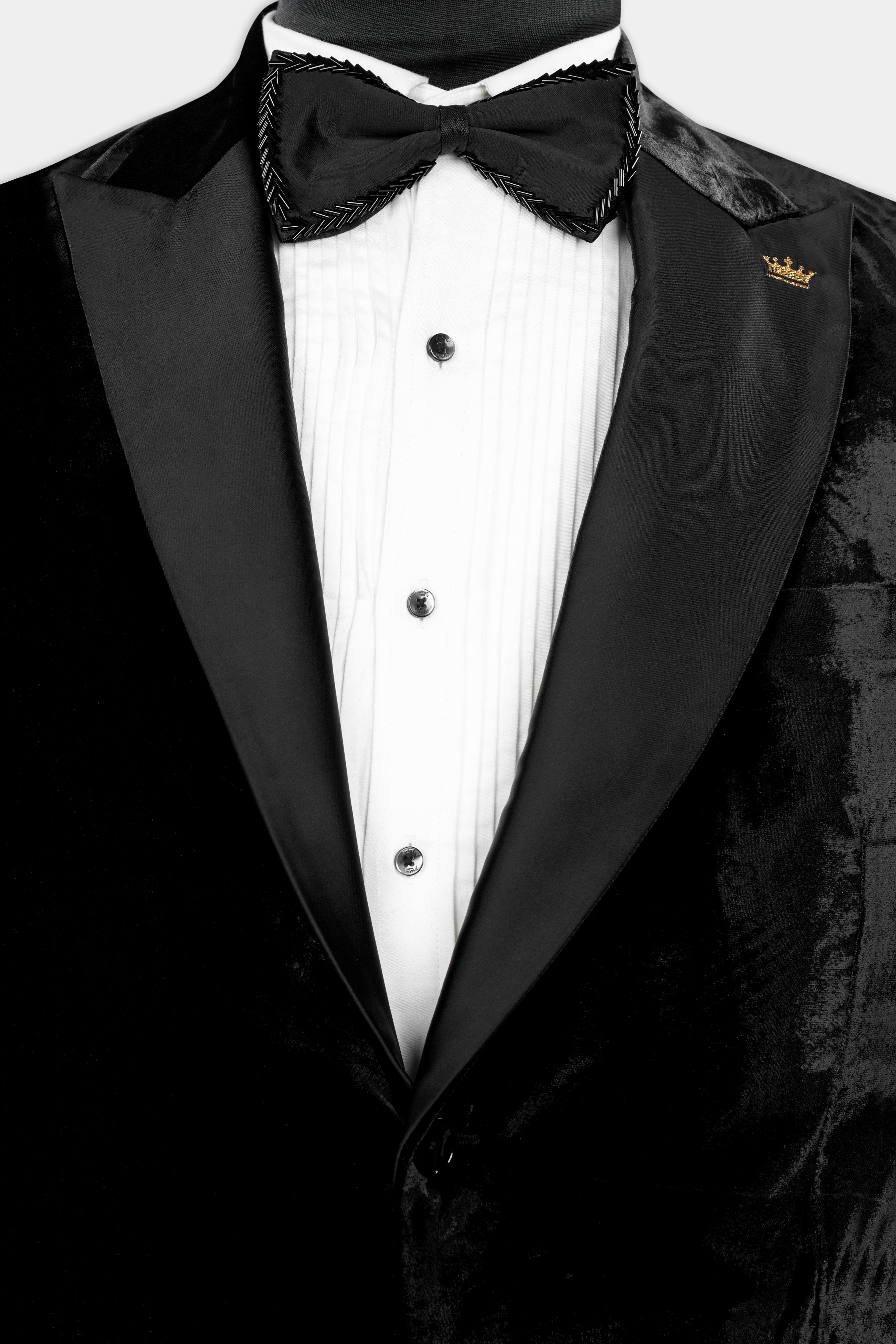 Jade Black Velvet Tuxedo Suit