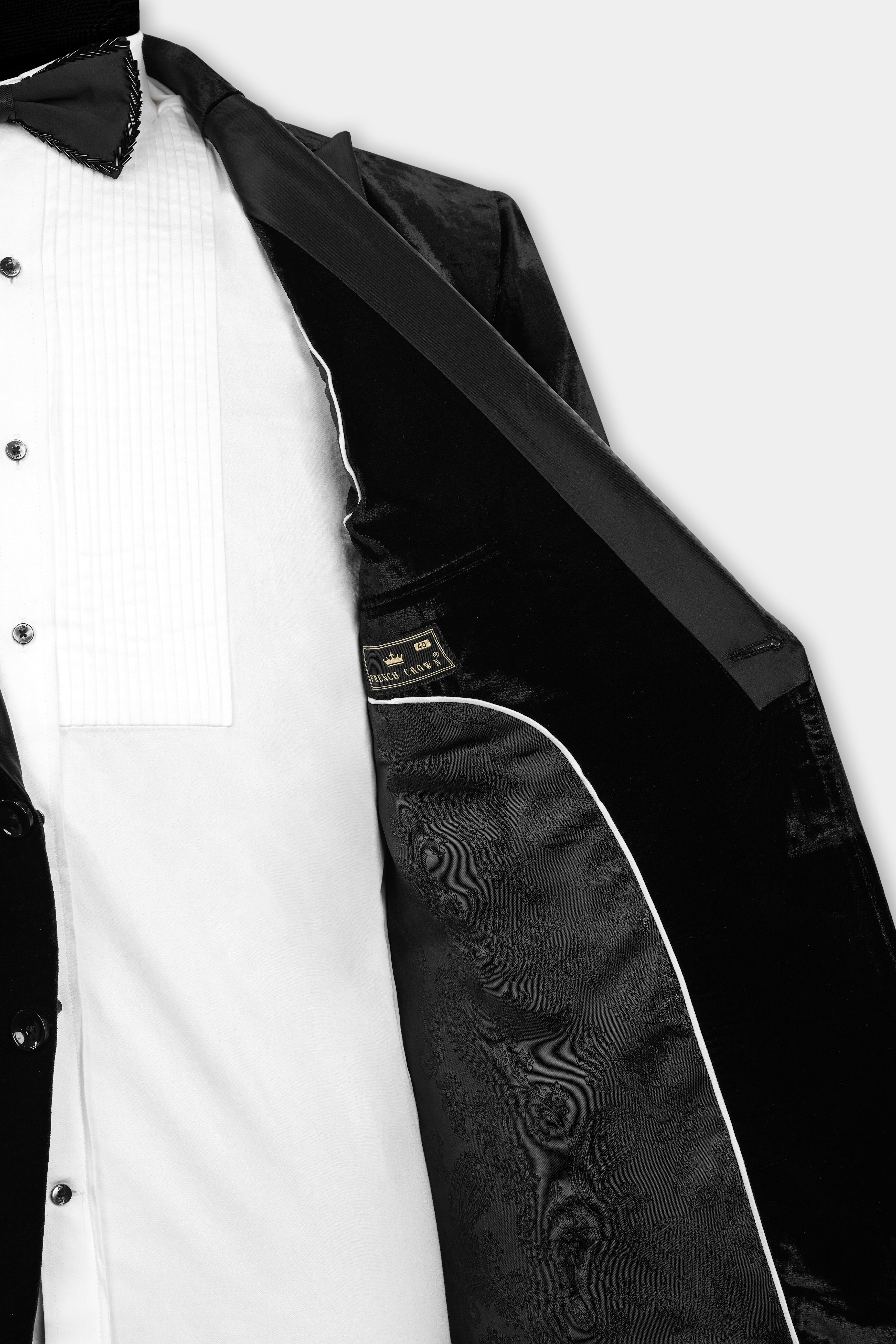 Jade Black Velvet Tuxedo Suit