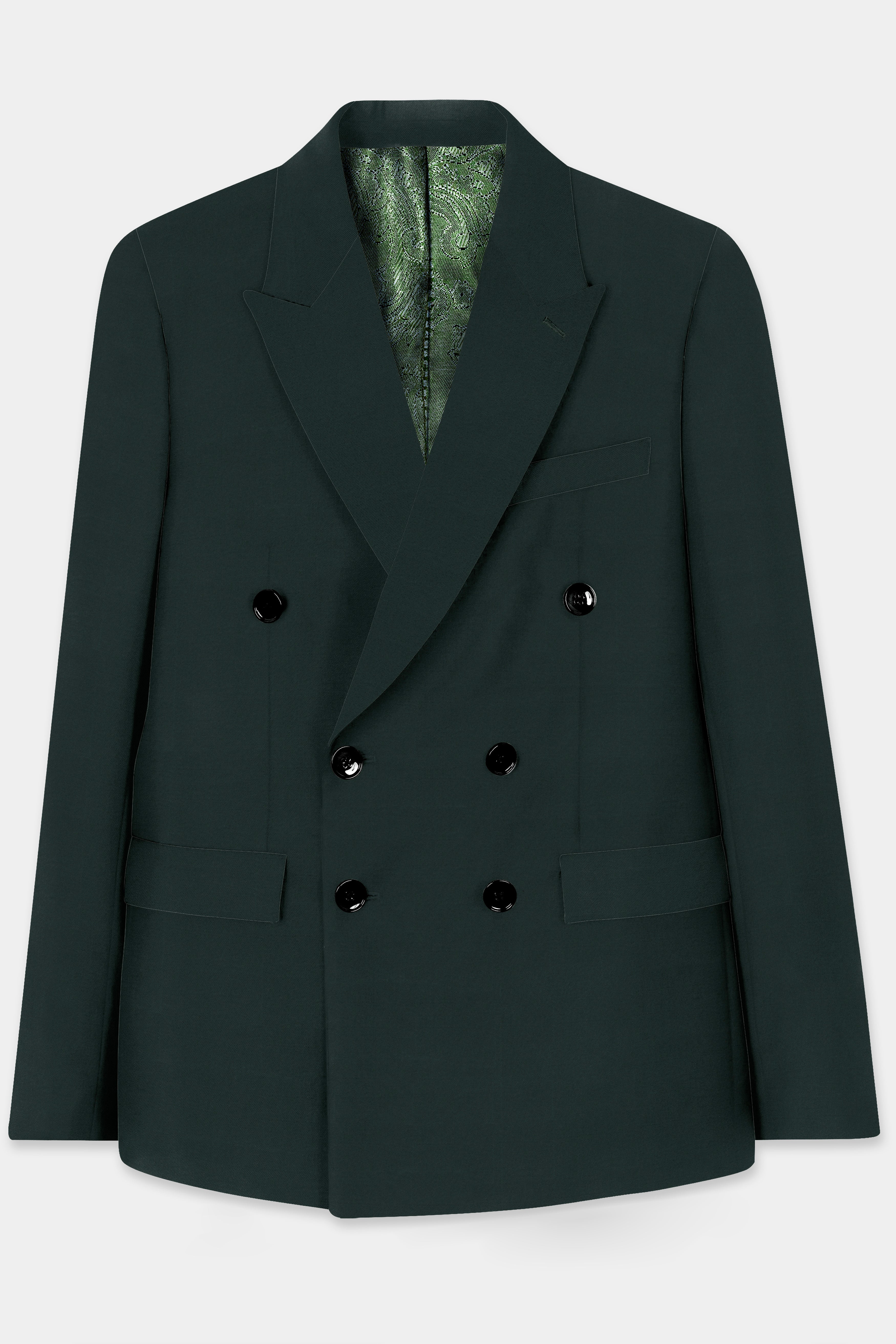 Celtic Green Wool Rich Double Breasted Suit