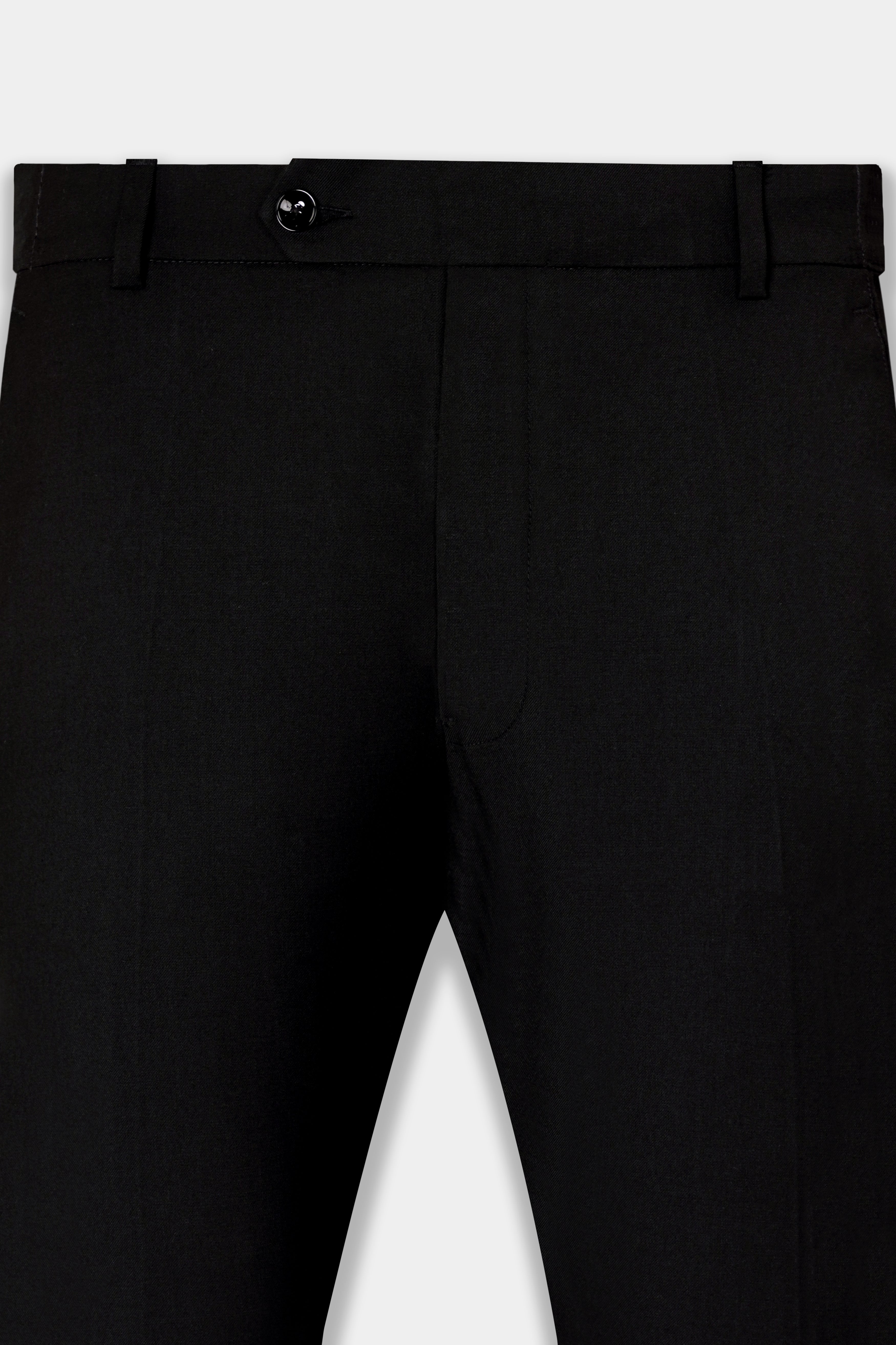 Jade Black Crushed Velvet Cross Placket Suit