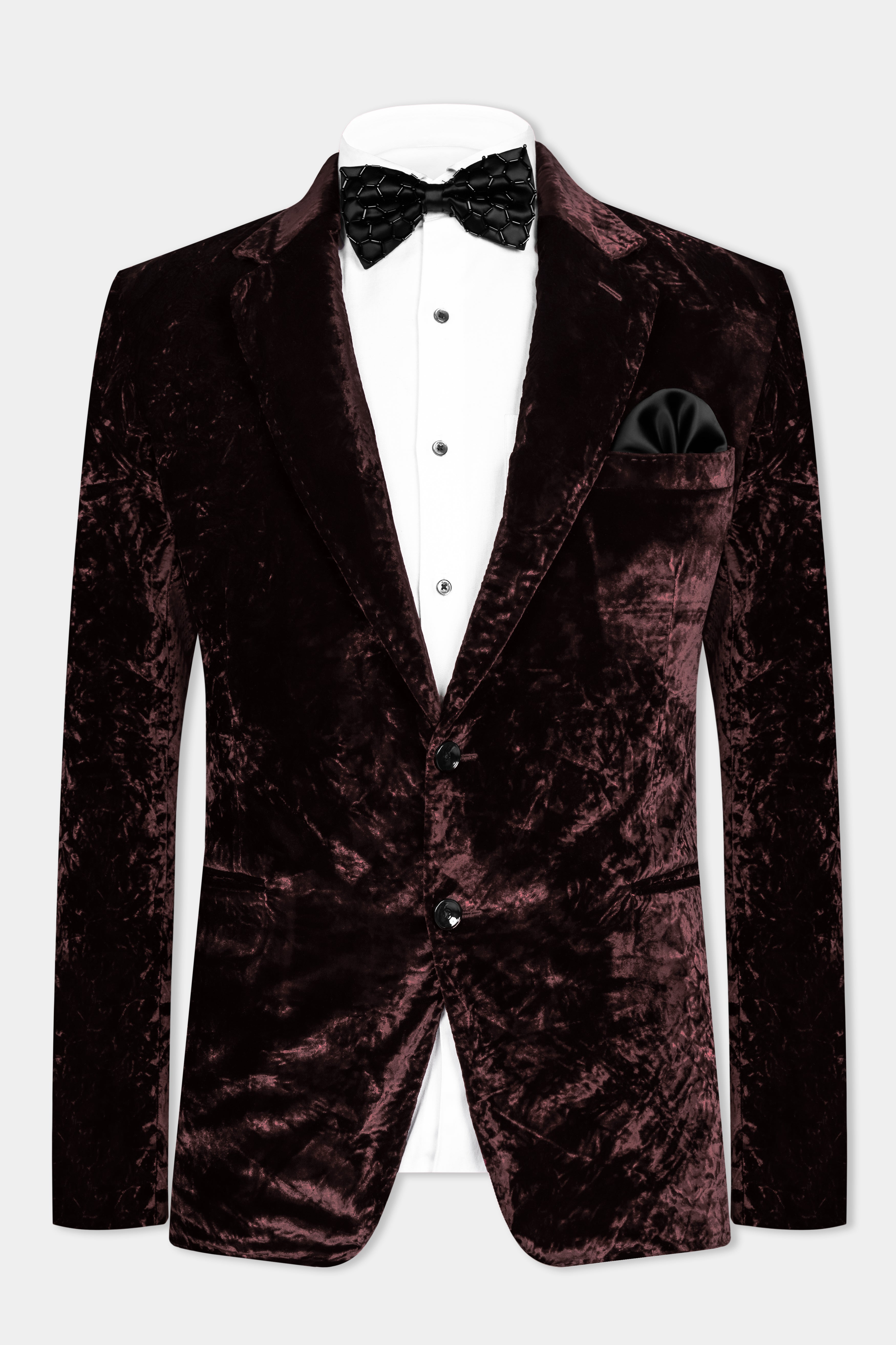 Asphalt Brown Crushed Velvet Suit