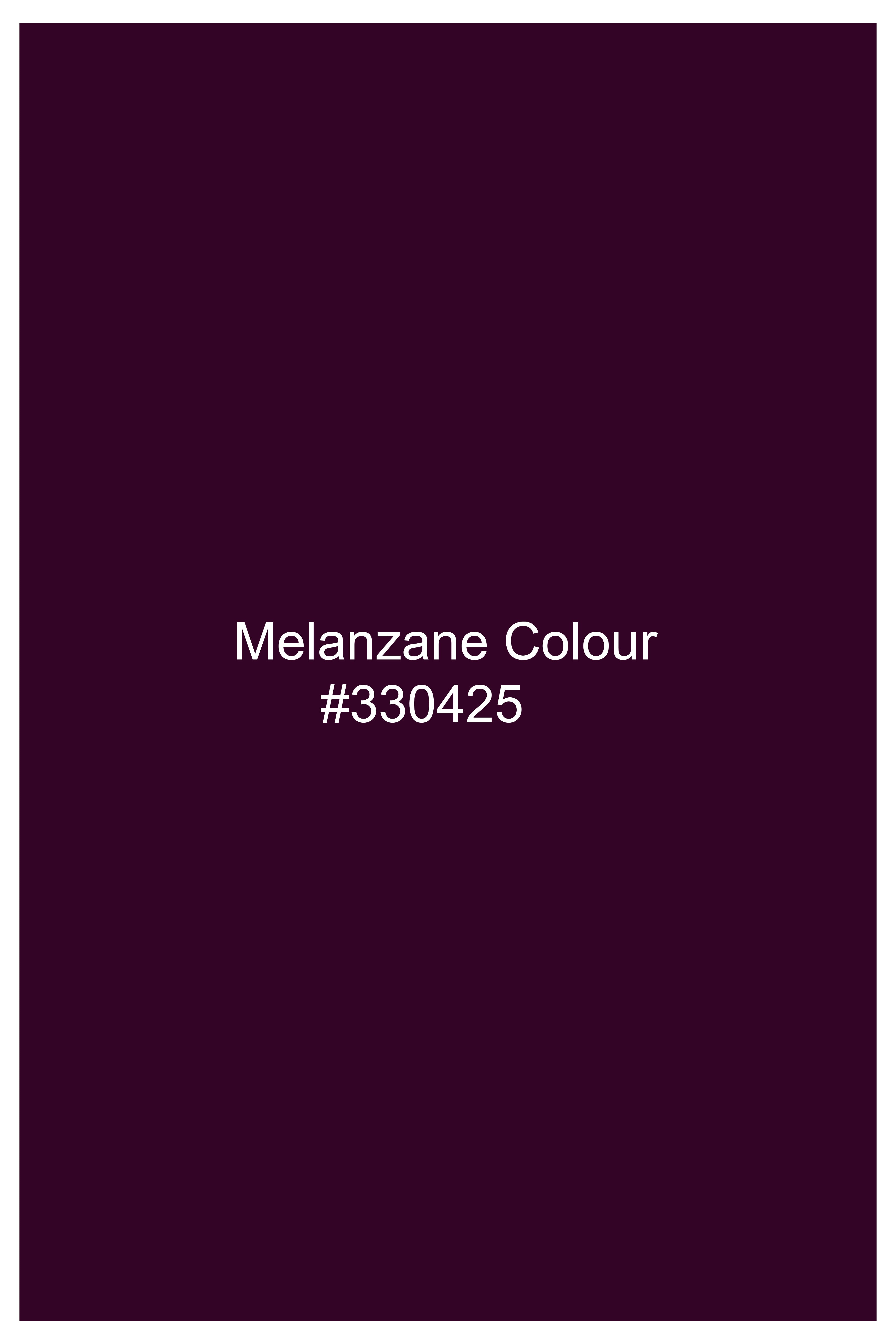 Melanzane Purple Crushed Velvet Bandhgala Suit