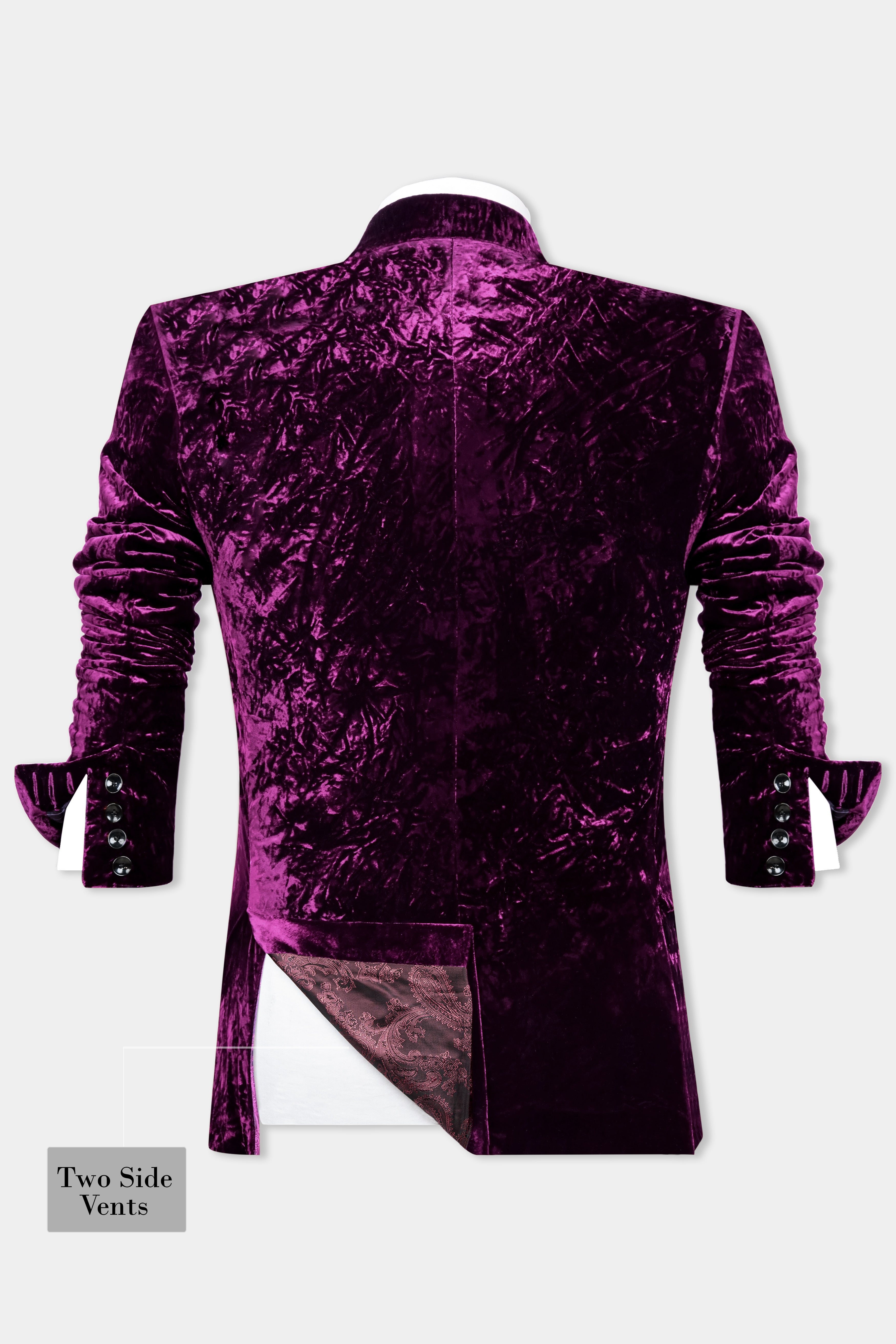 Melanzane Purple Crushed Velvet Suit