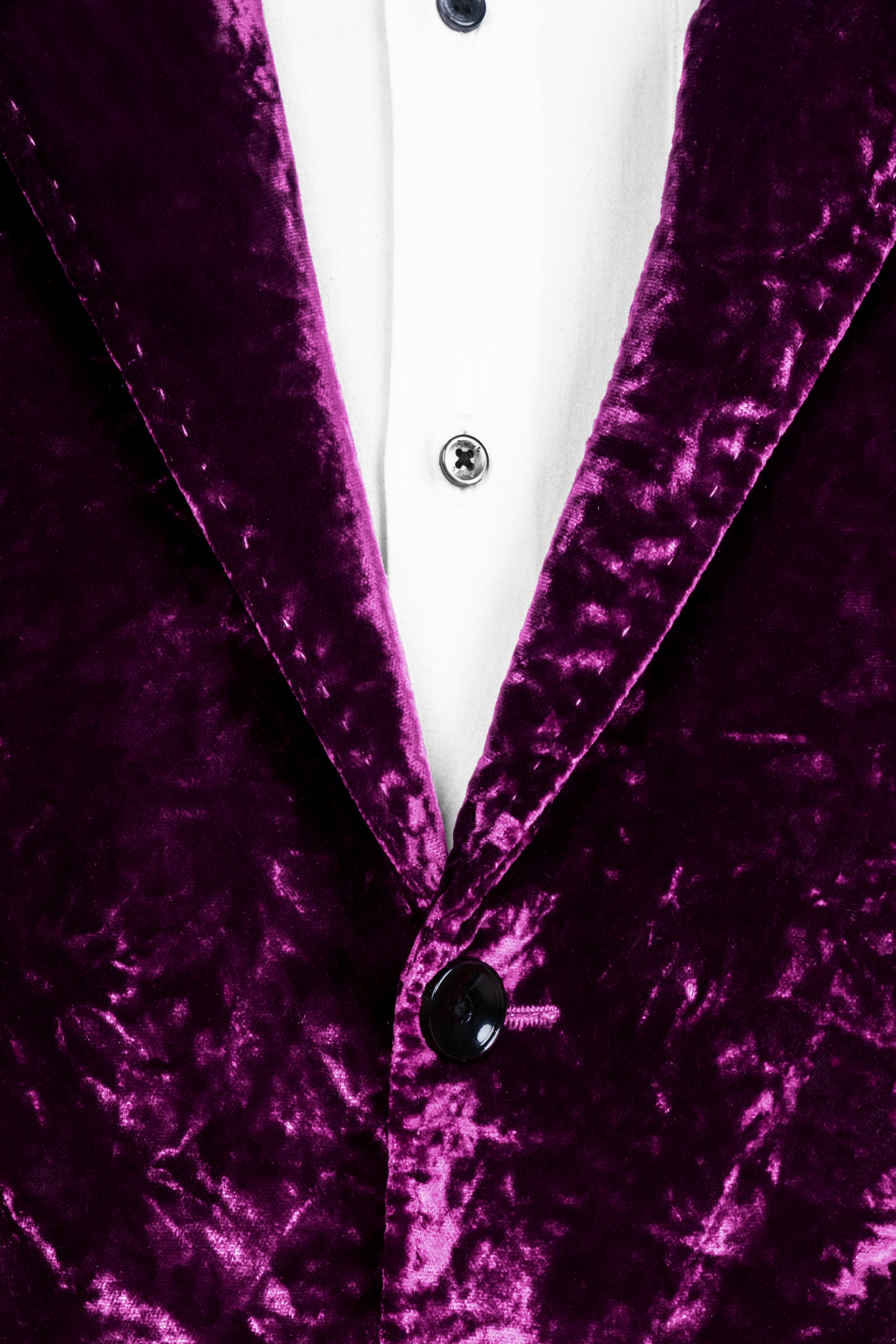 Melanzane Purple Crushed Velvet Suit