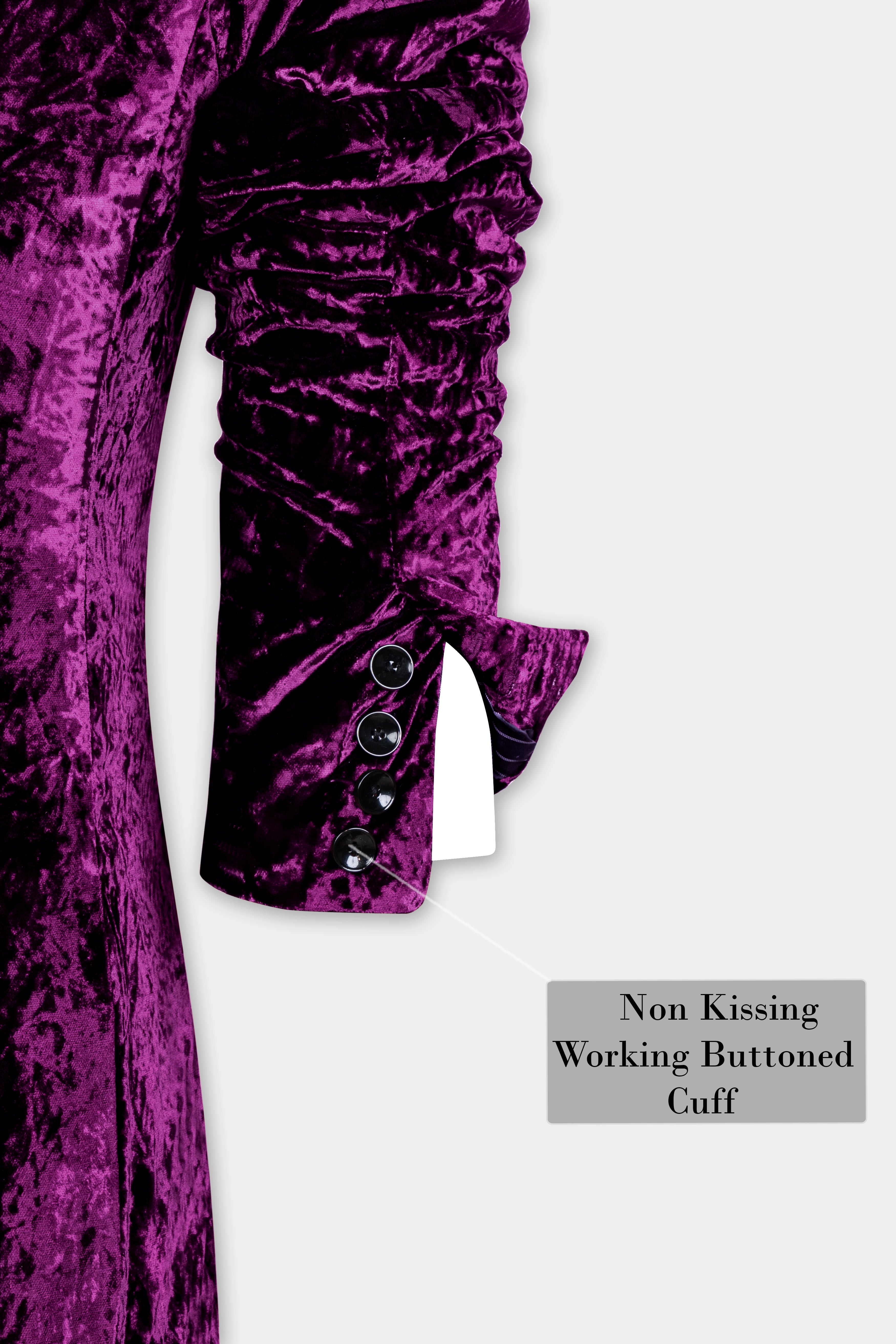 Melanzane Purple Crushed Velvet Tuxedo Suit