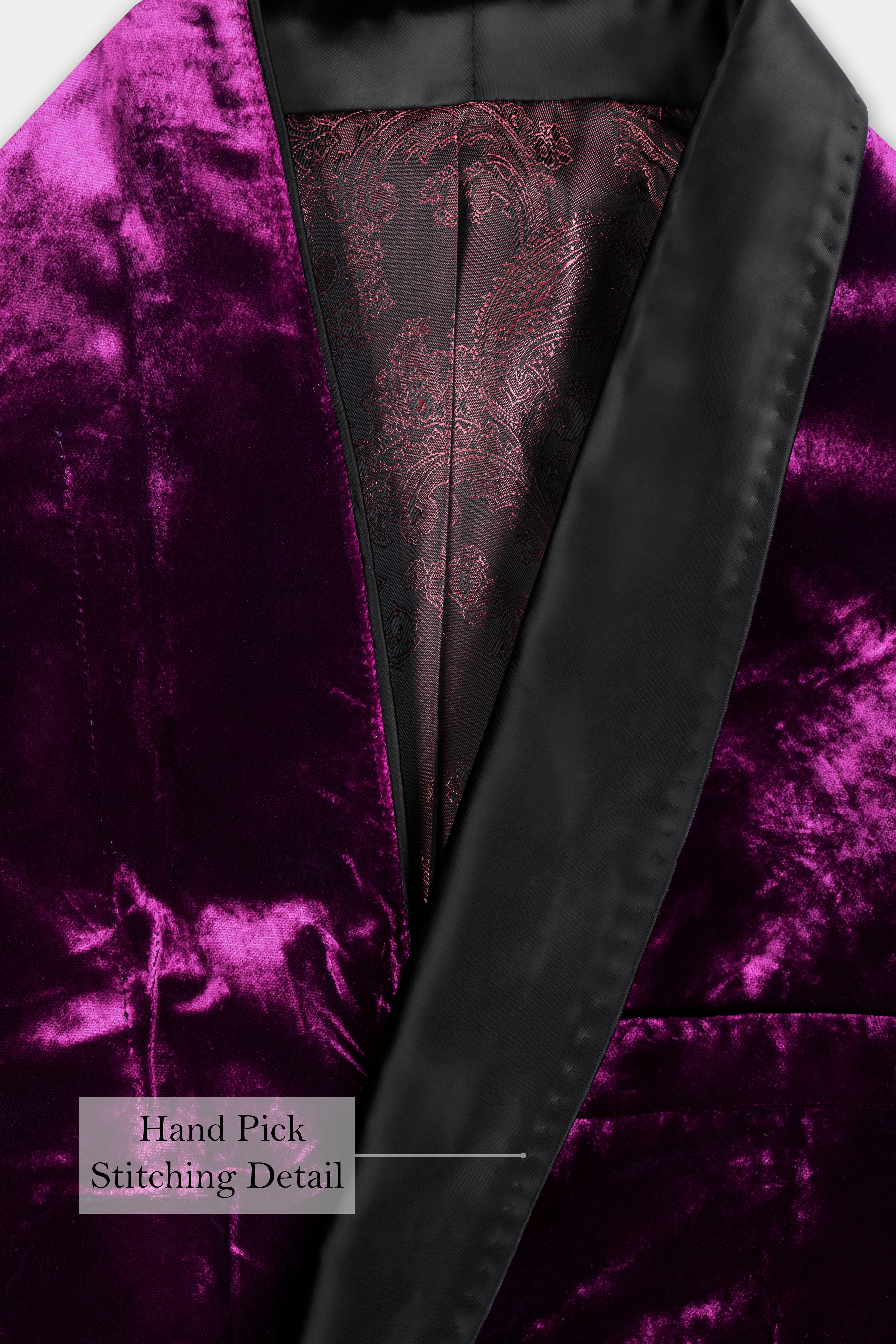 Melanzane Purple Crushed Velvet Tuxedo Suit