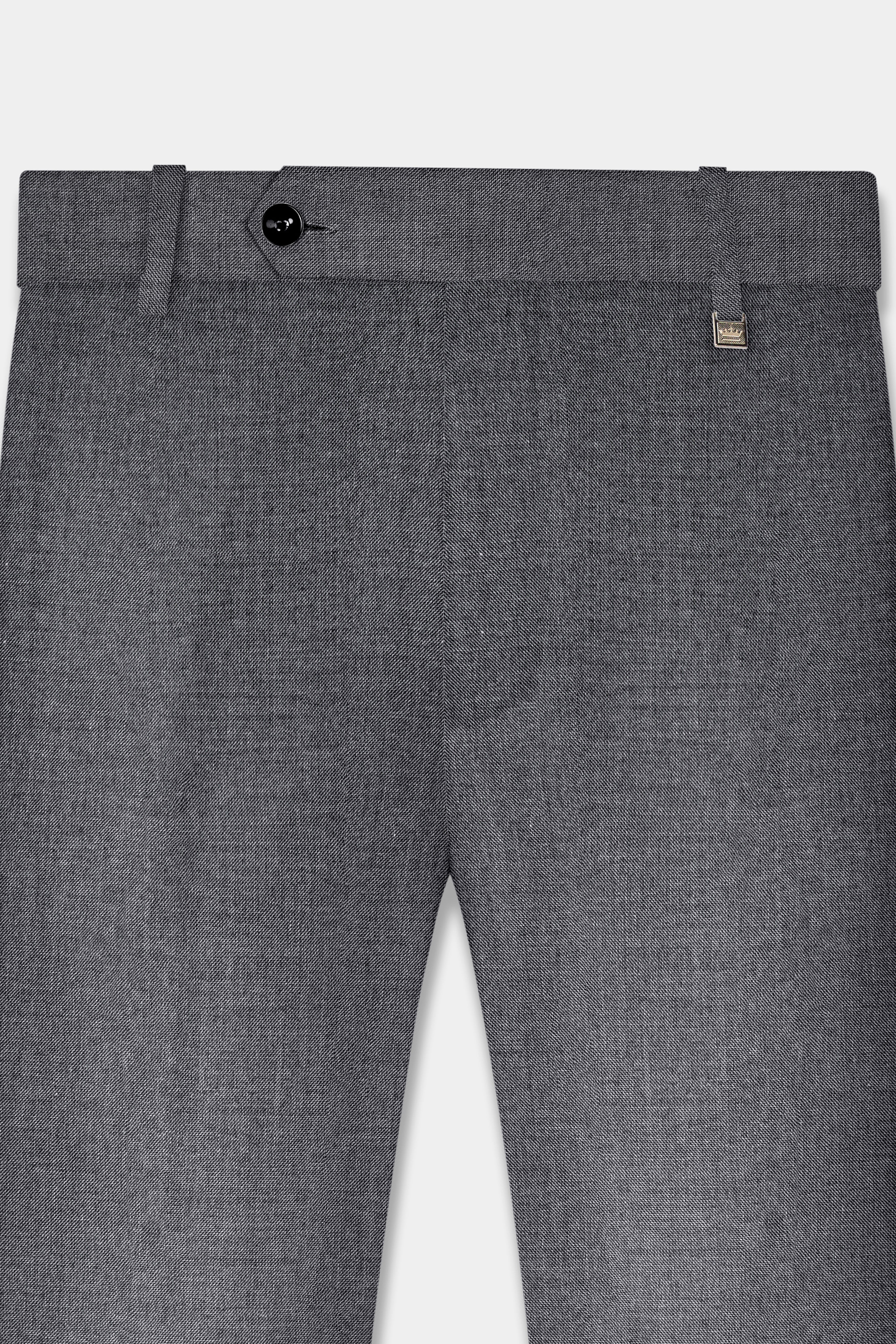 Vampire Gray Textured Wool Rich Double Breasted Suit