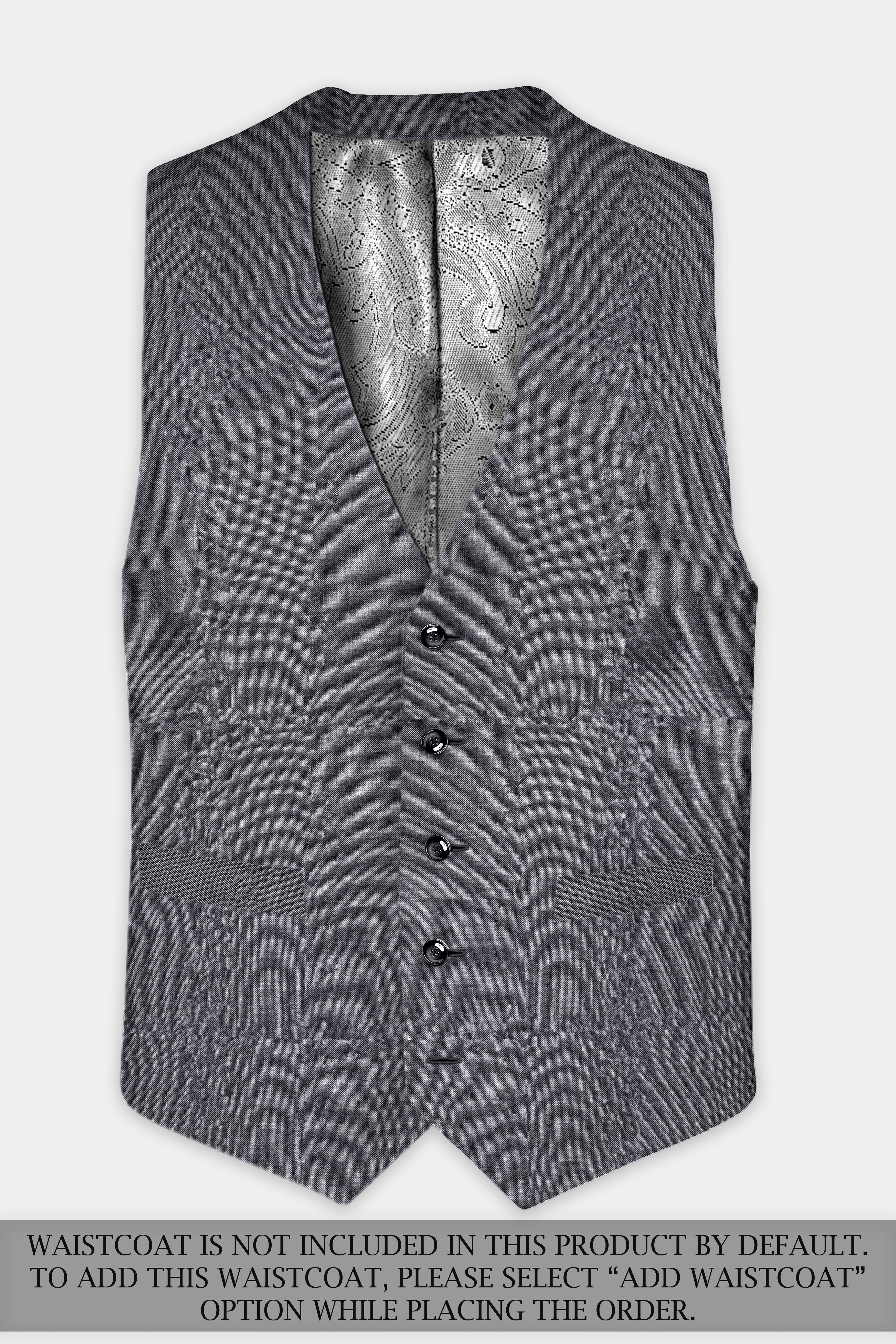 Vampire Gray Textured Wool Rich Double Breasted Suit