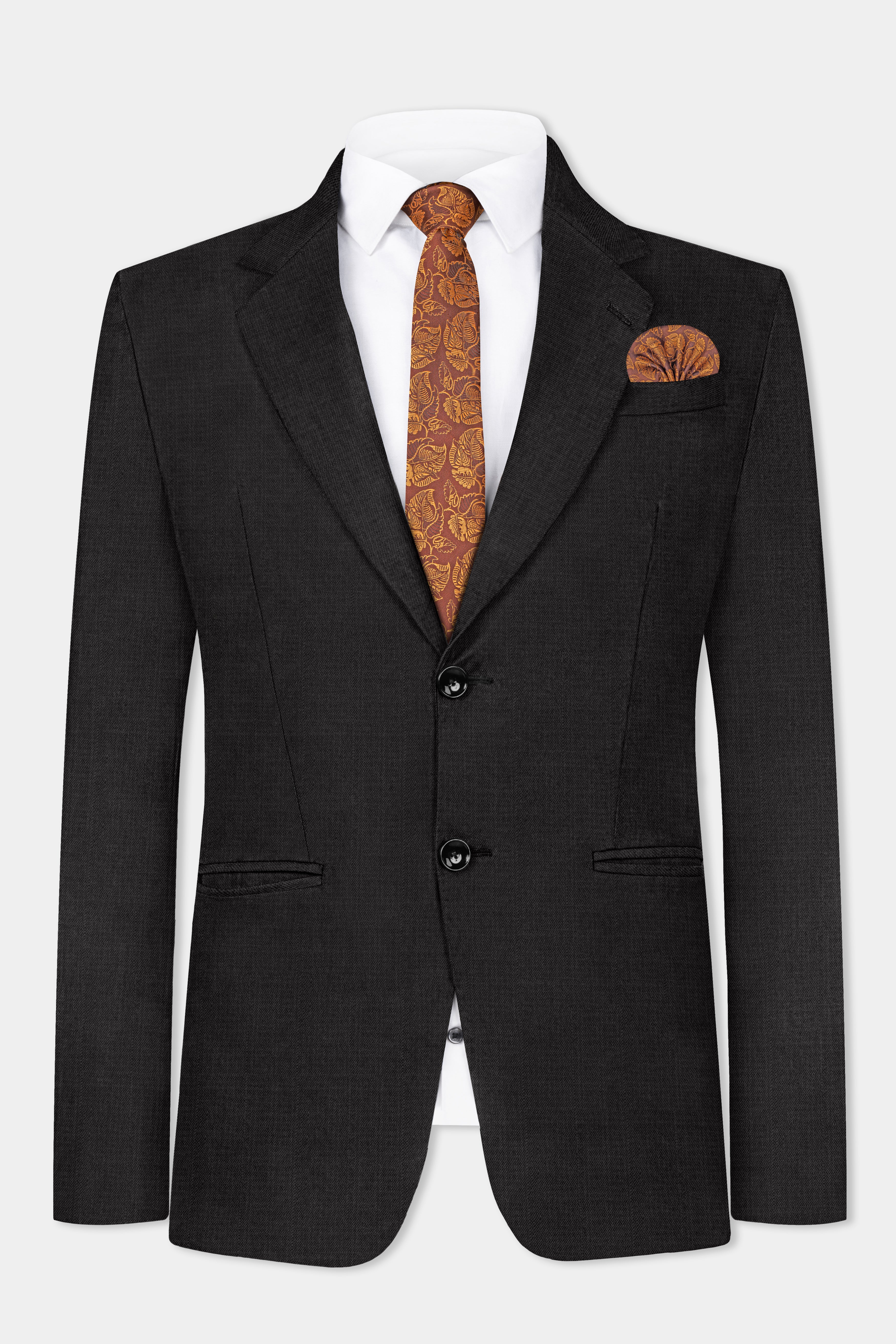 Zeus Gray Textured Wool Rich Suit
