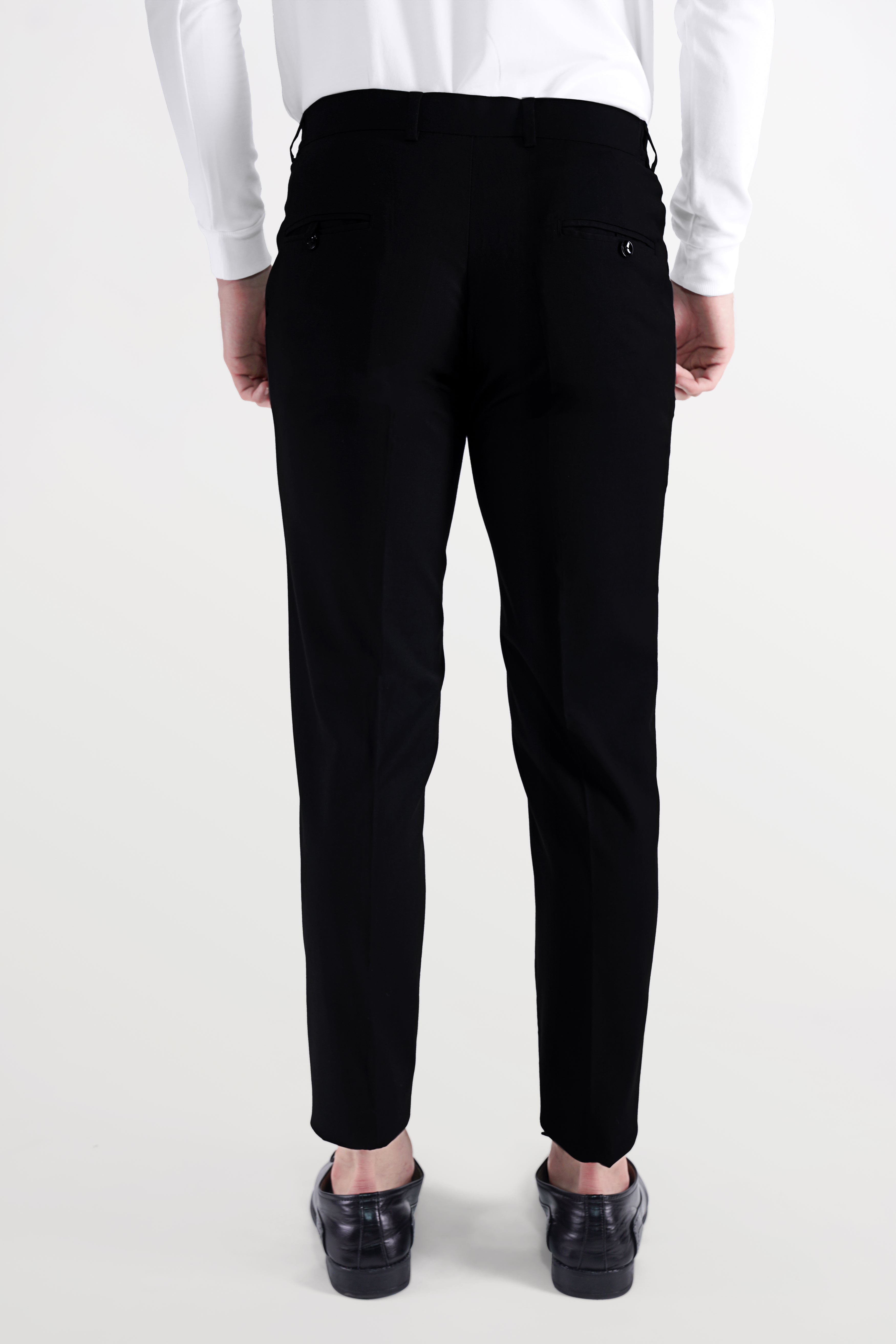 Jade Black Subtle Sheen Patch Pockets Sport Suit