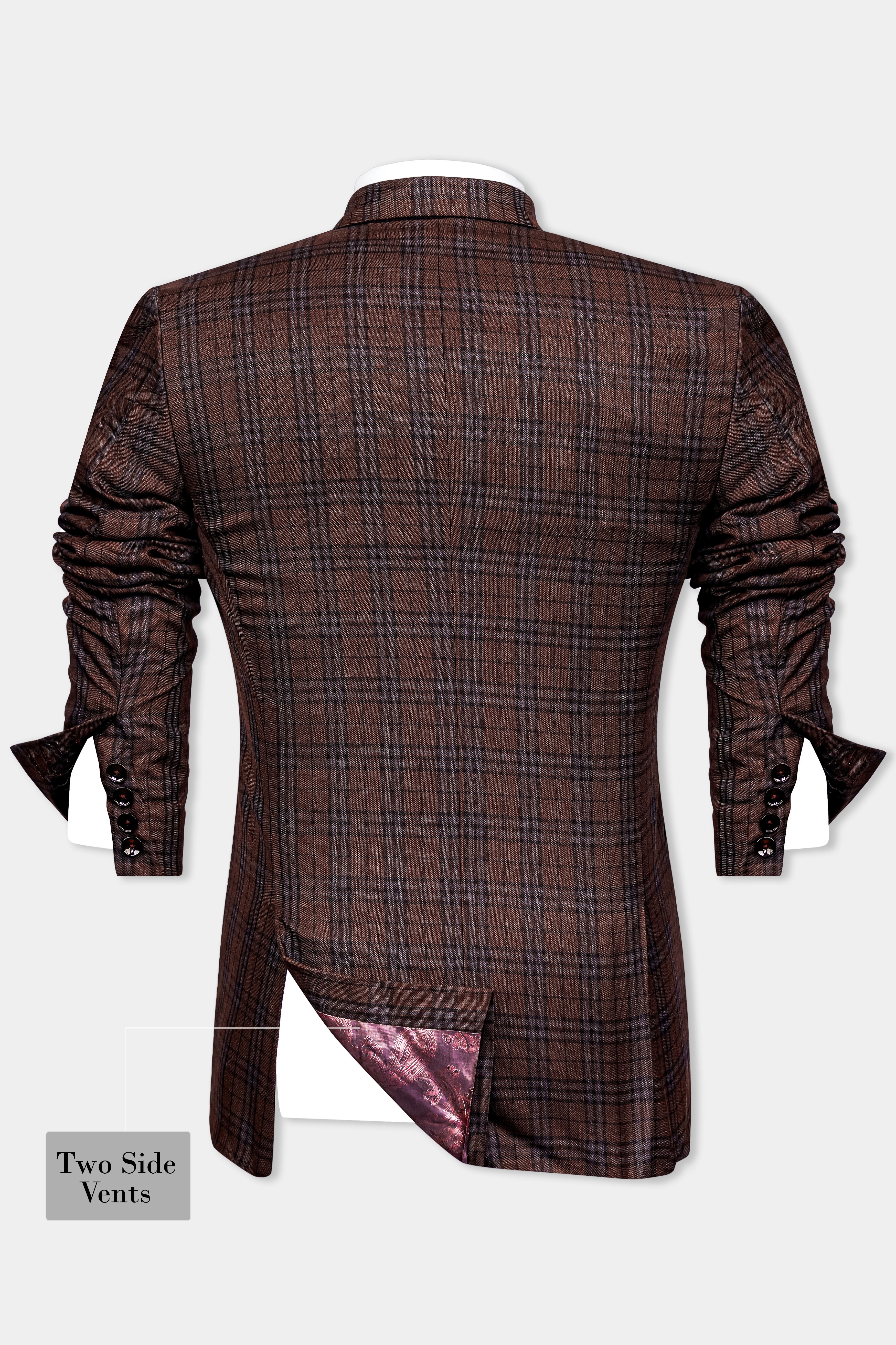 Gingerbread Plaid Wool blend Double-Brested Suit