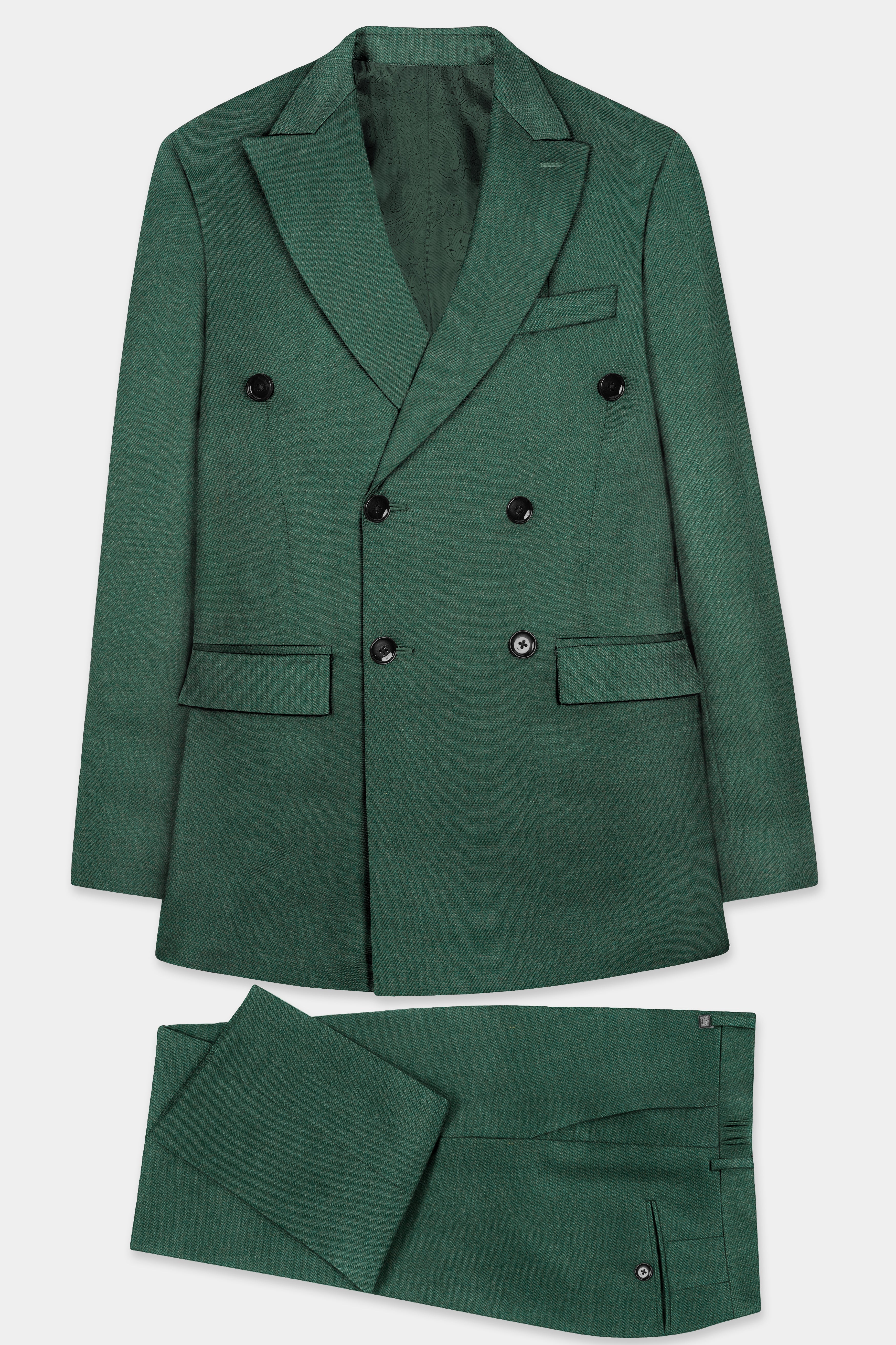 Plantation Green Tweed Double Breasted Suit