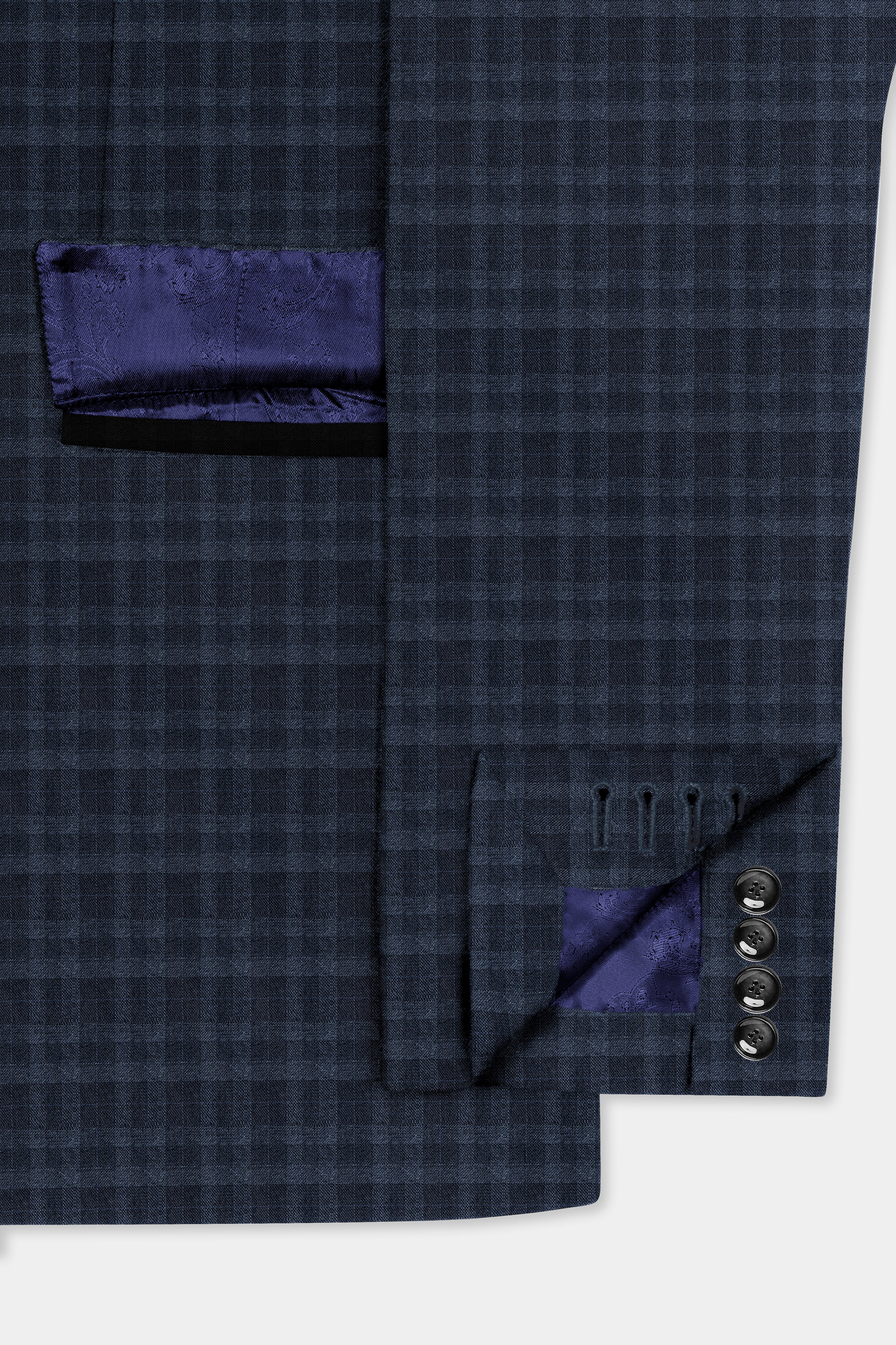 Baltic Blue Windowpane Wool Rich Tuxedo Suit