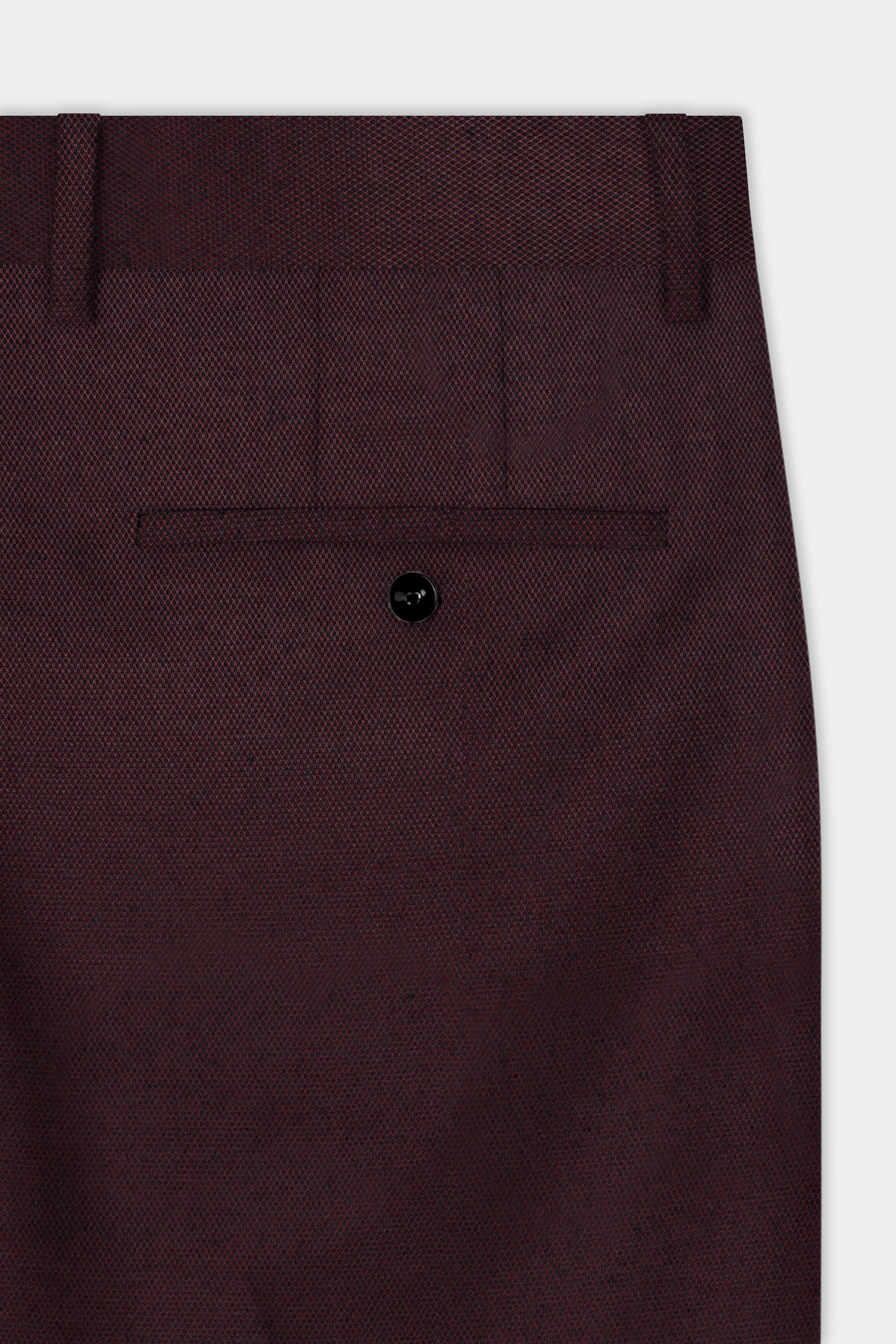 Eclipse Maroon Textured Wool Rich Suit