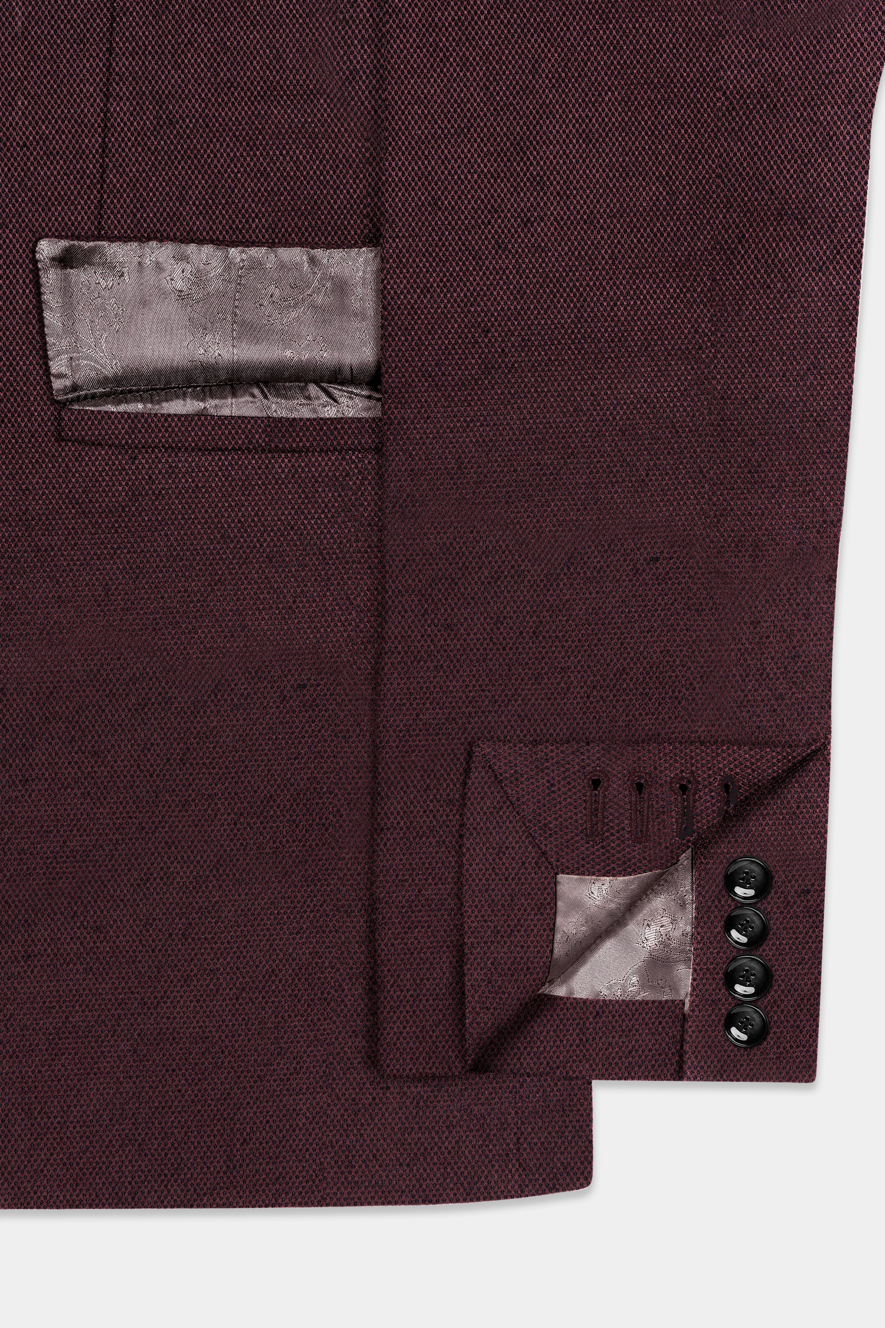 Eclipse Maroon Textured Wool Rich Suit