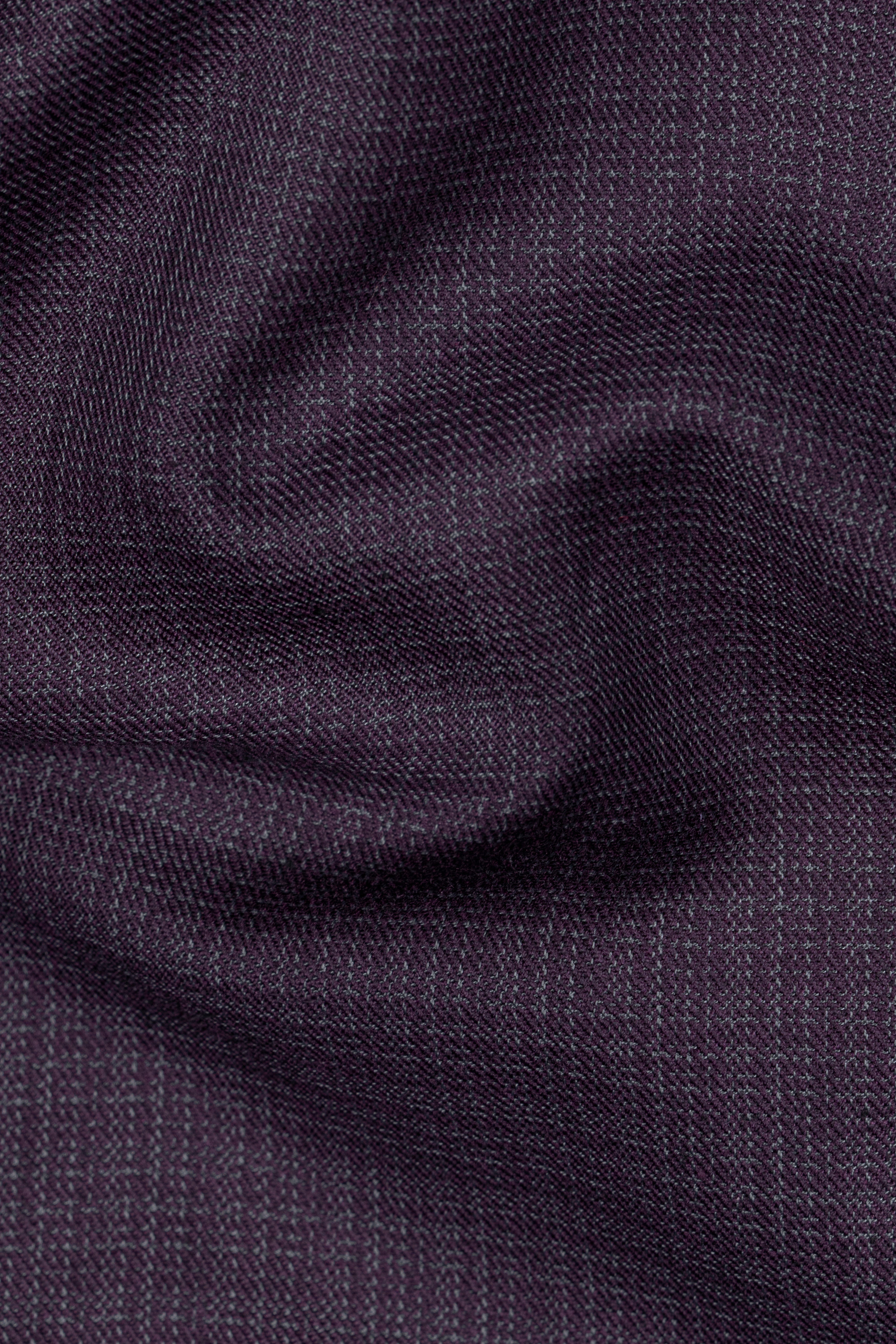 Blackcurrant Textured Wool Rich Bandhgala Suit