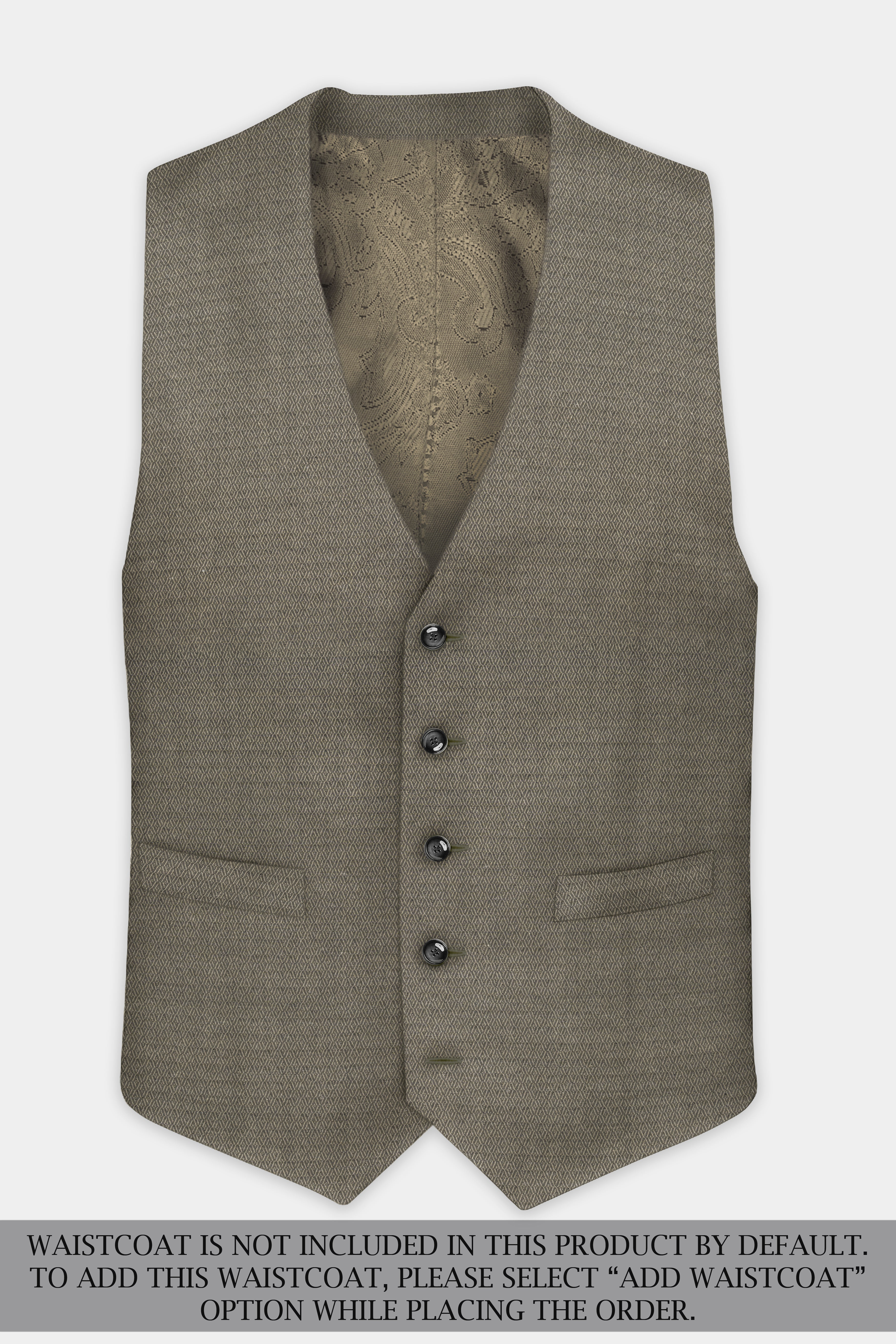 Wenge Brown Dobby Textured wool blend Double breasted Suit