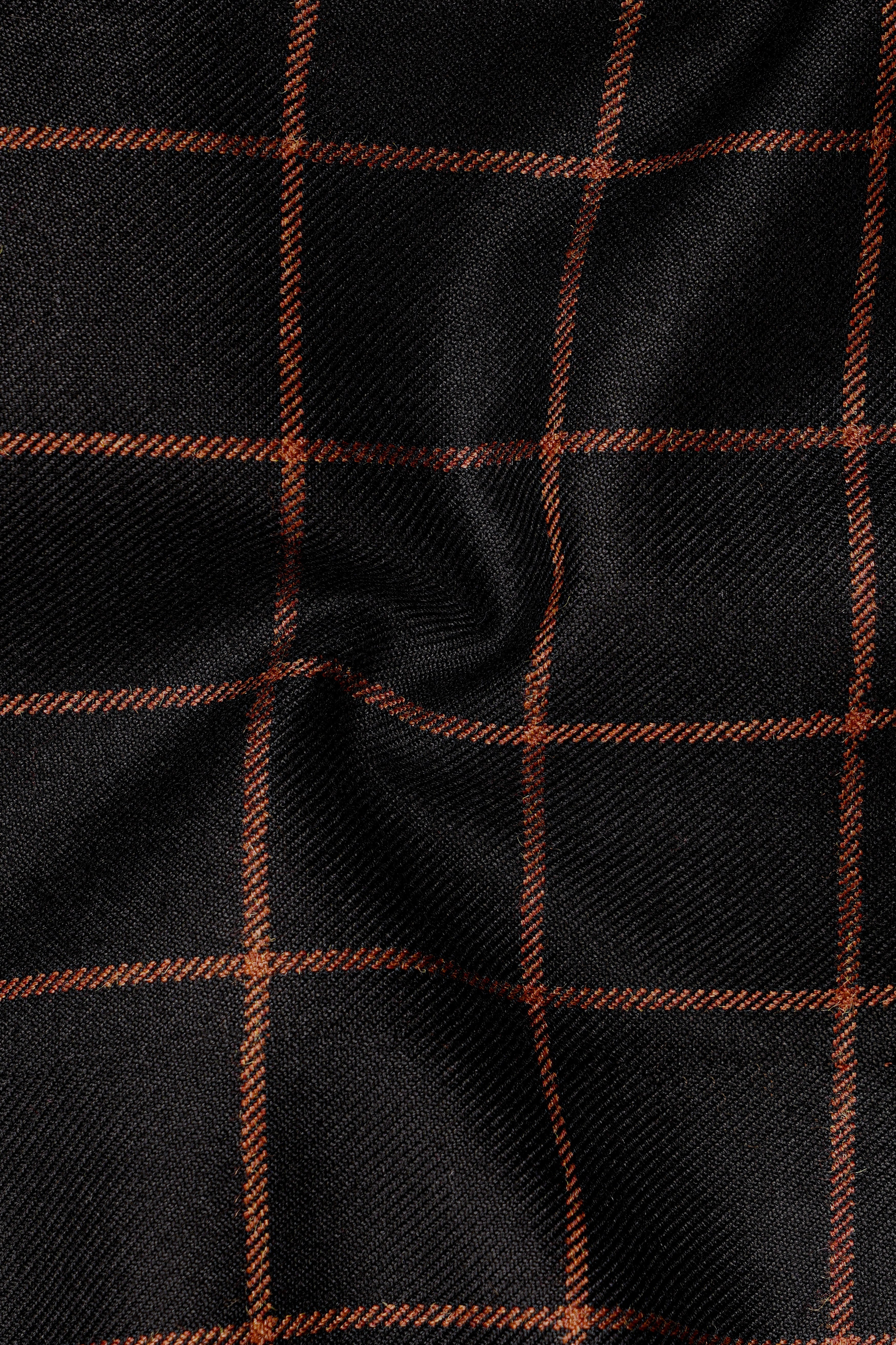 Jade Black with Potters Orange Windowpane Tweed Suit