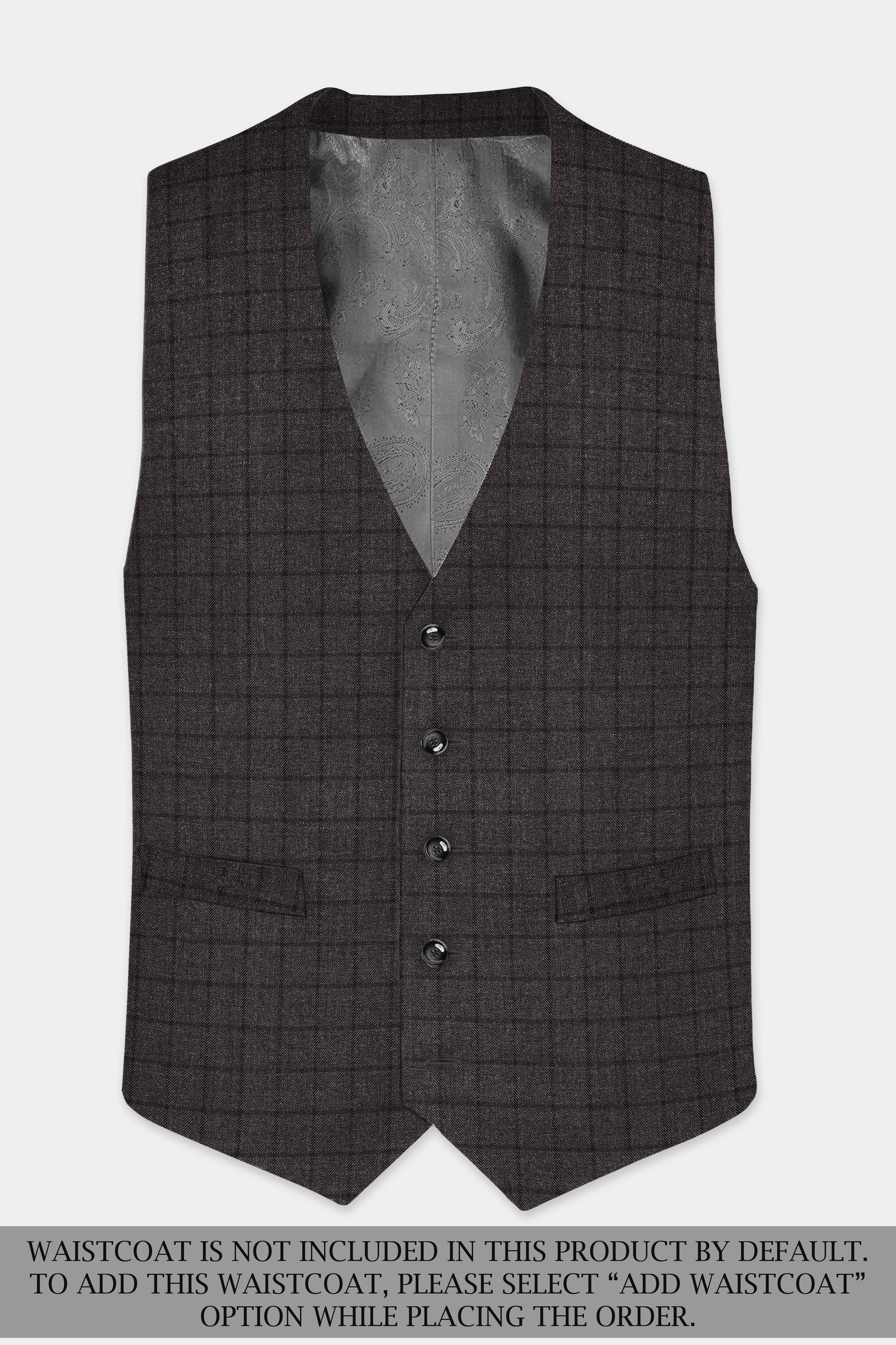 Thunder Gray Windowpane Tweed Double Breasted Suit