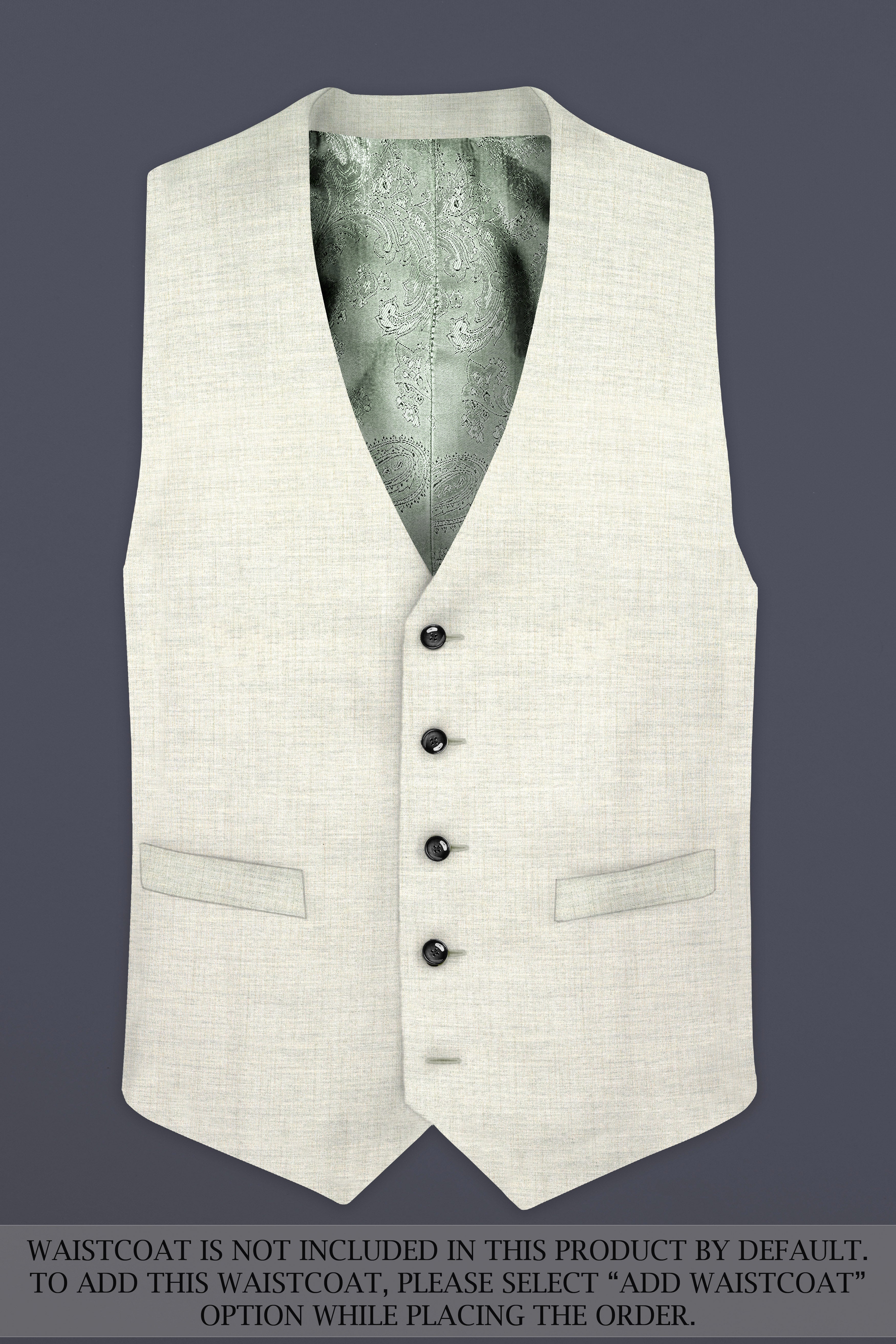 Spanish Gray Textured Wool Blend Double Breasted Suit