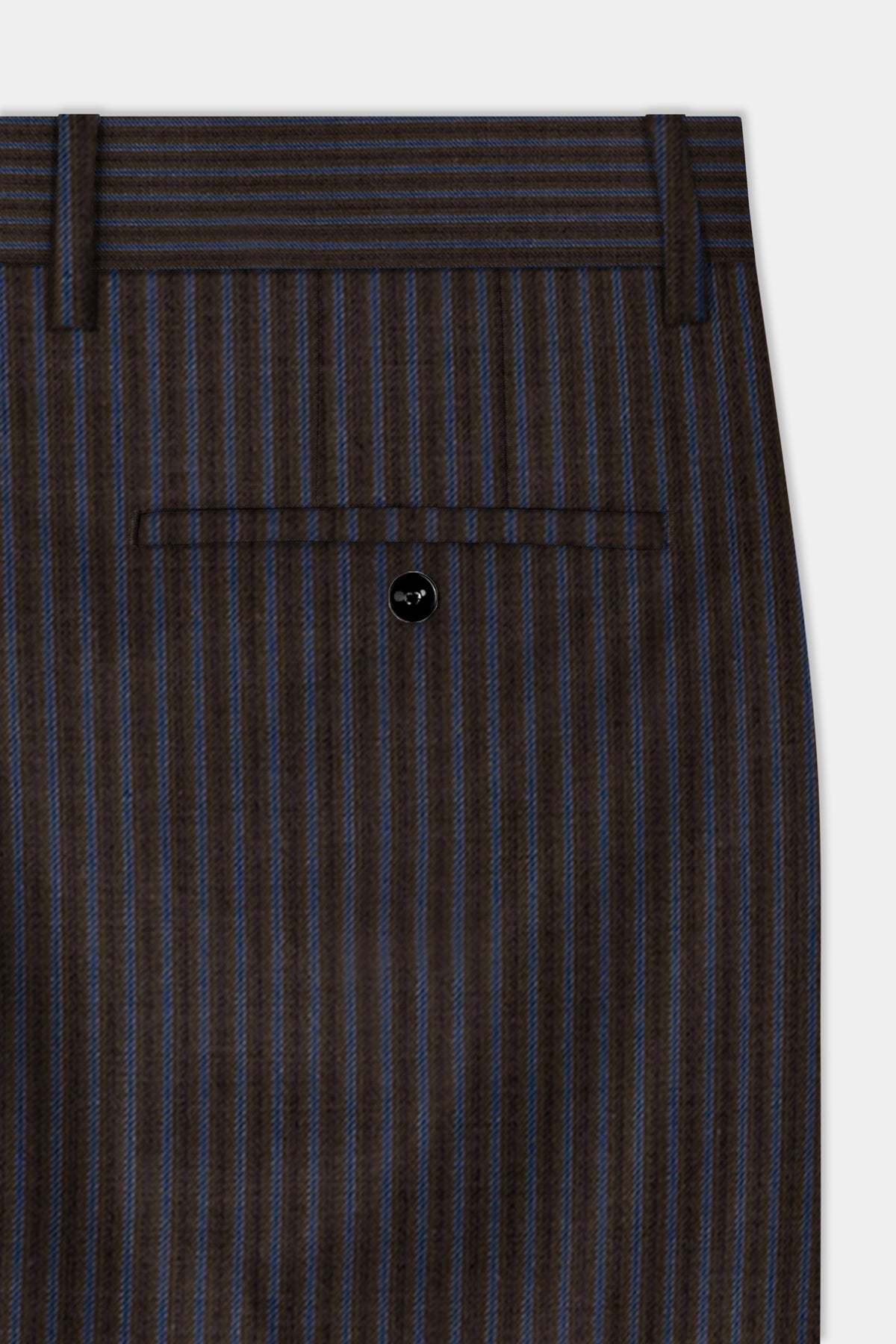 Eclipse Brown with Kashmir Blue Striped Wool Blend Double Breasted Suit