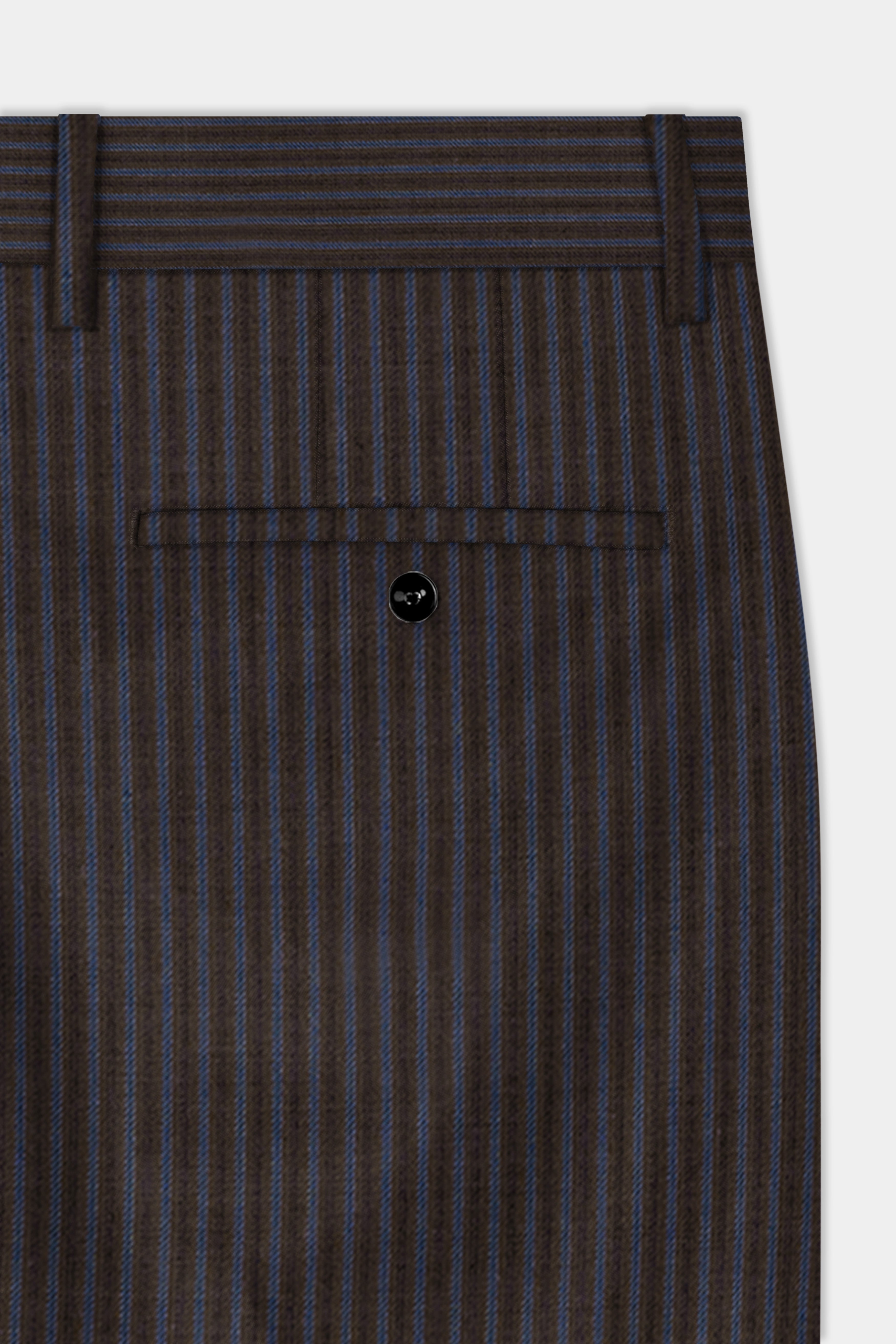 Eclipse Brown with Kashmir Blue Striped Wool Blend Suit
