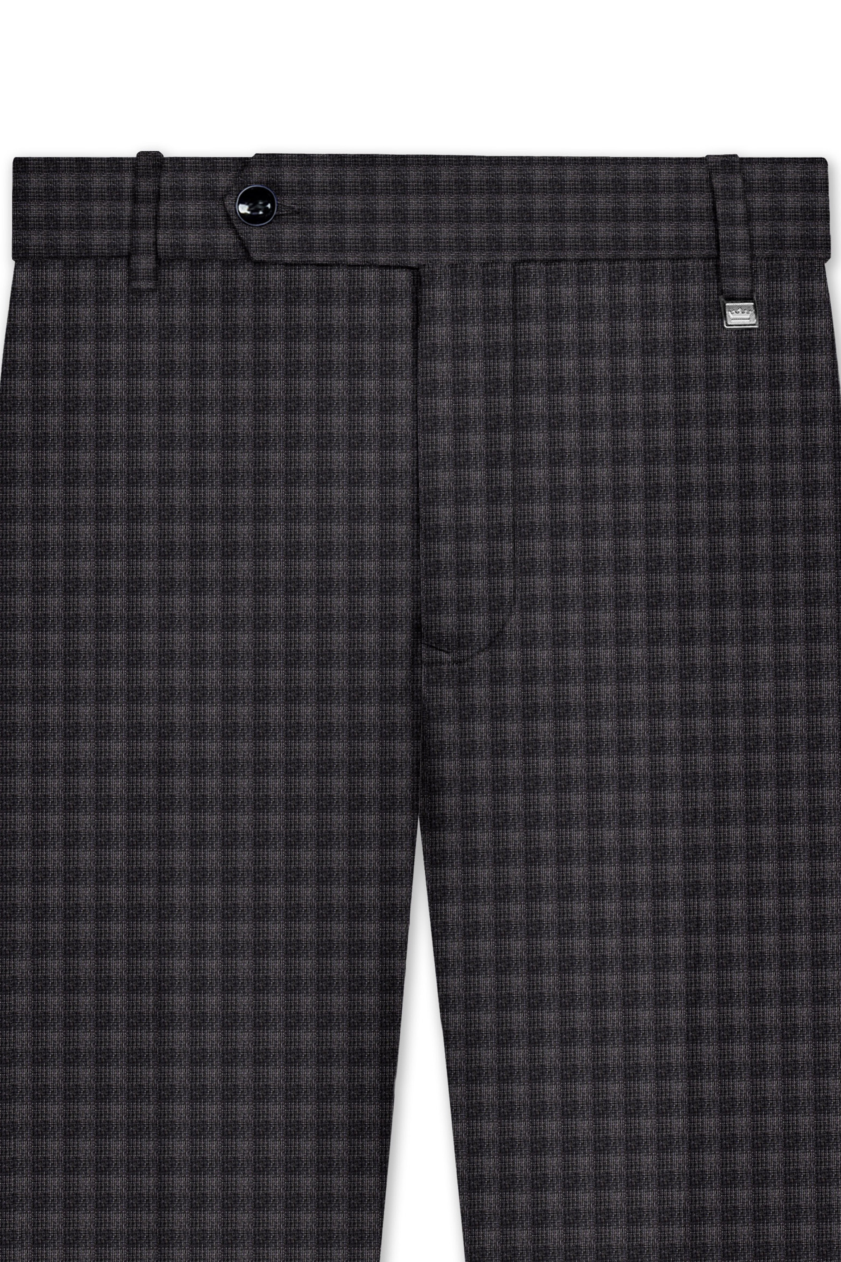 Piano Gray Plaid Wool Blend Double Breasted Suit