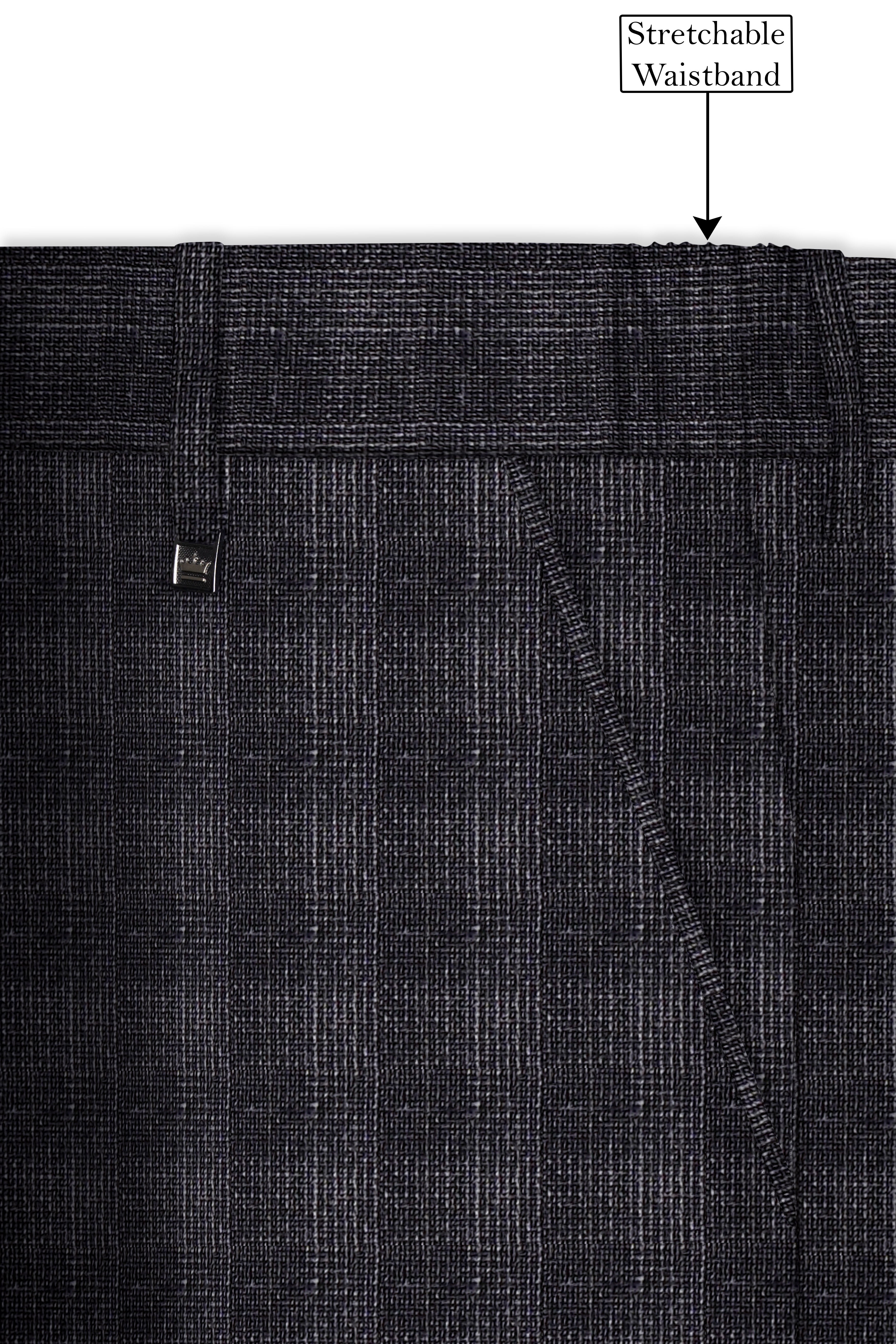 Piano Gray Plaid Wool Blend Double Breasted Suit