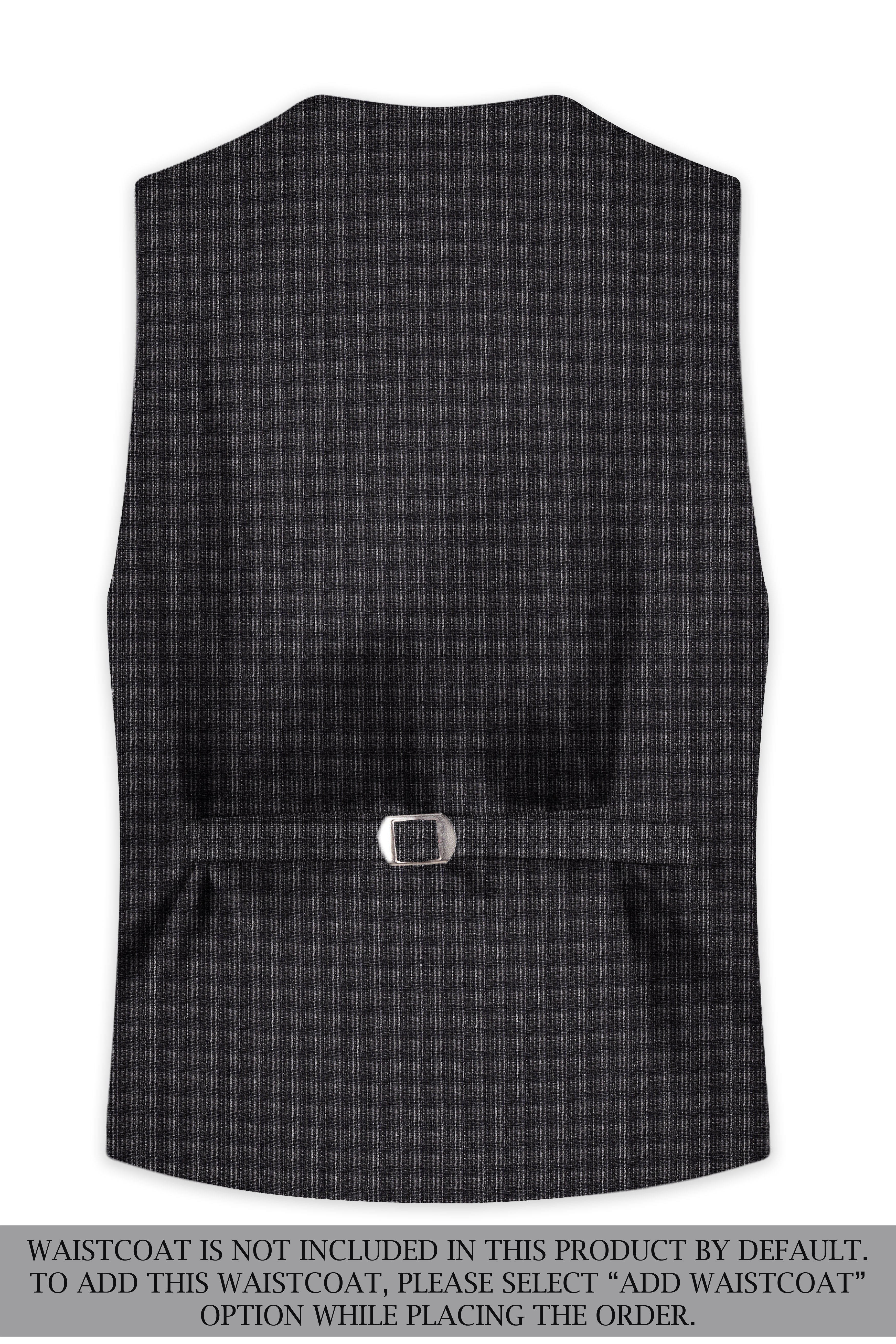 Piano Gray Plaid Wool Blend Double Breasted Suit