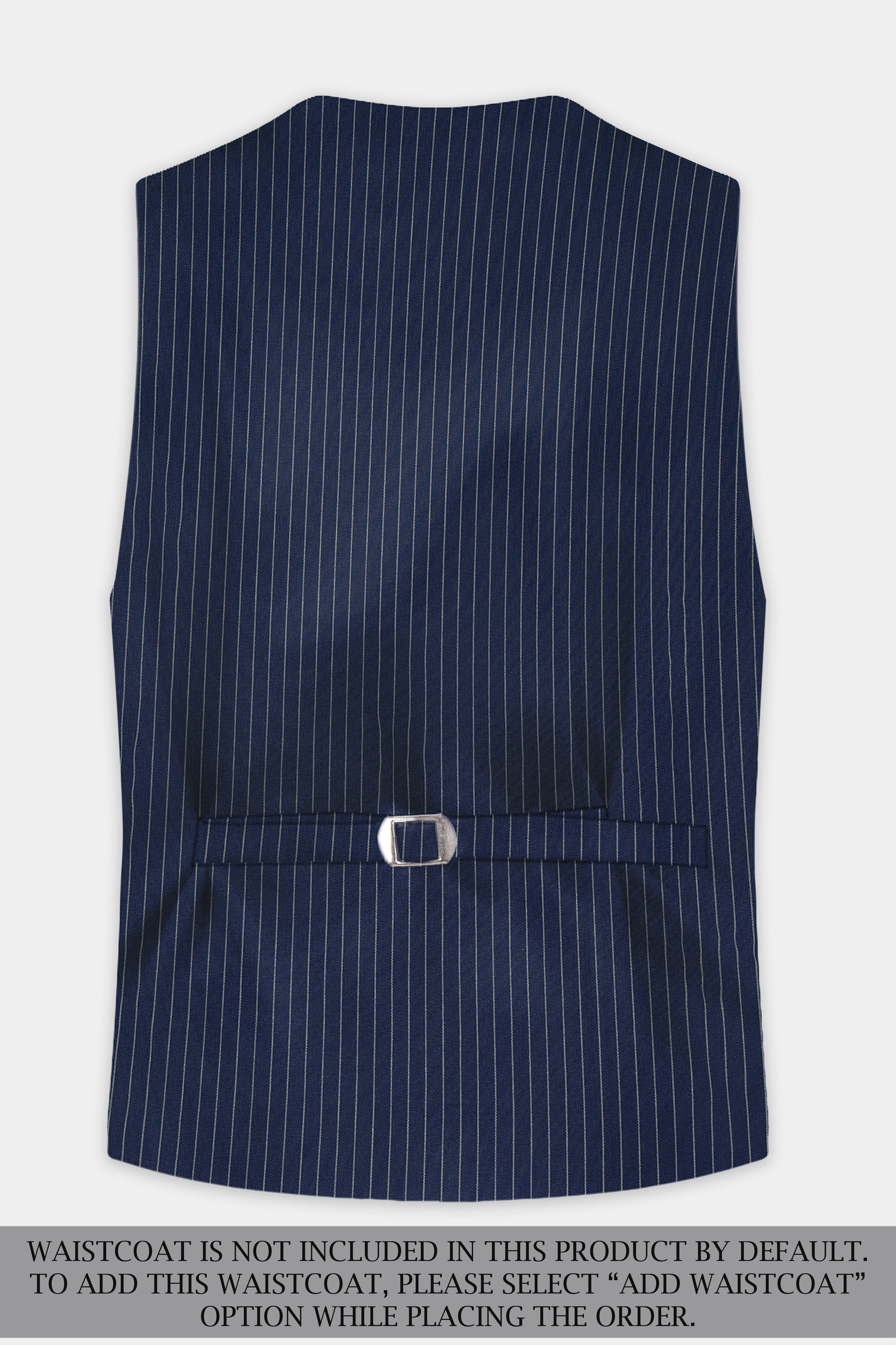 Vulcan Blue Striped Wool Blend Double Breasted Suit