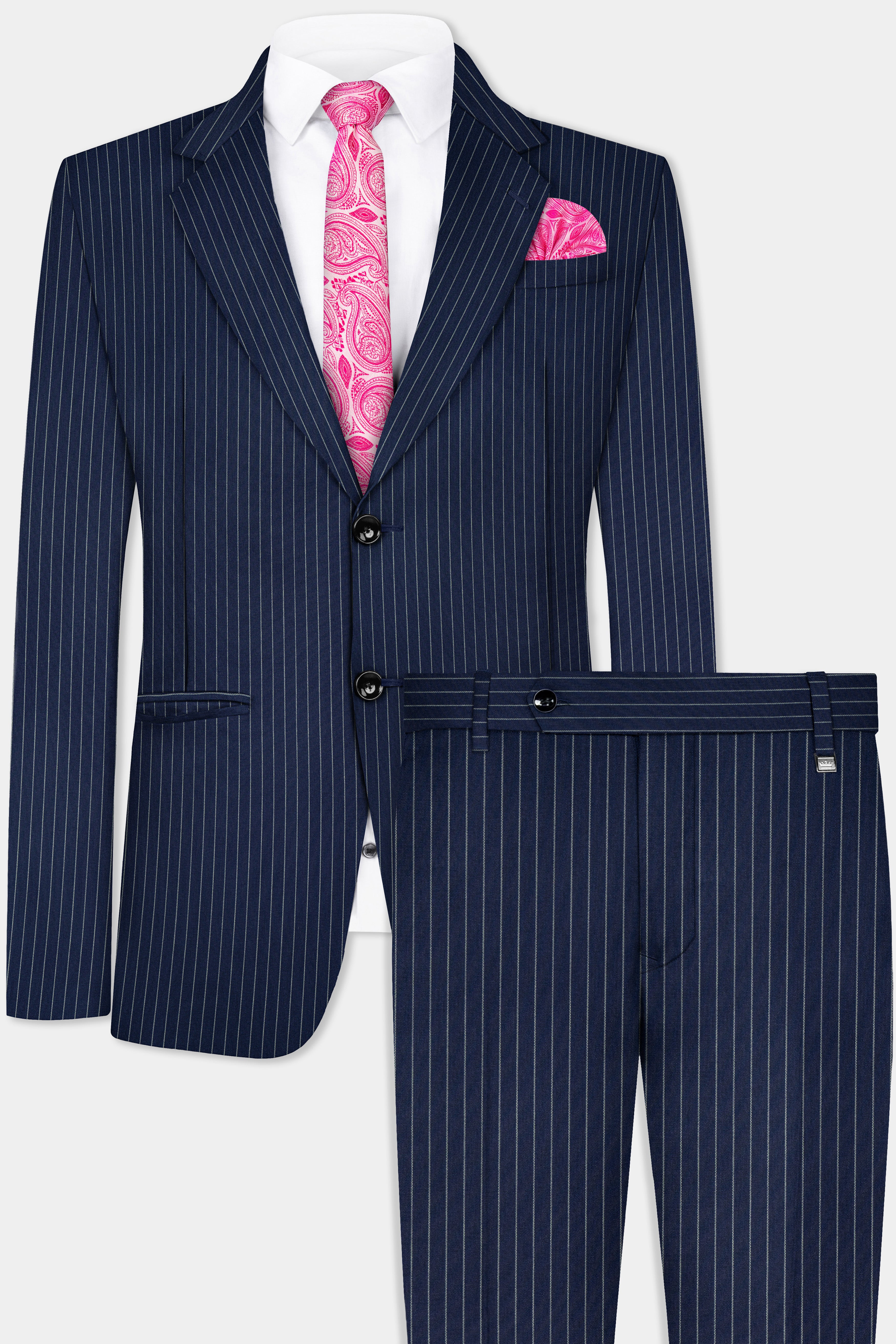 Vulcan Blue Striped Wool Blend Suit