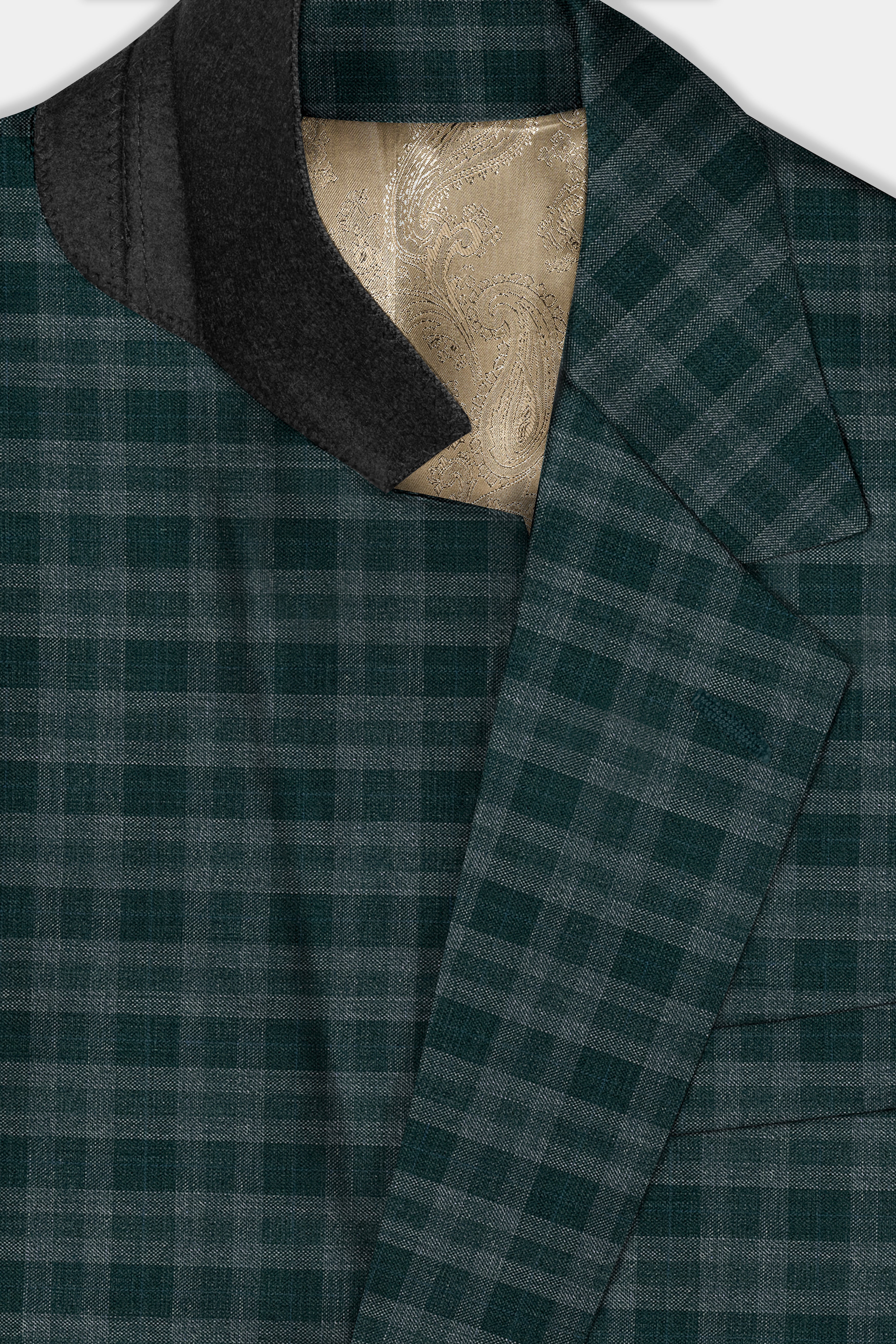 Firefly Green Plaid Wool Blend Suit