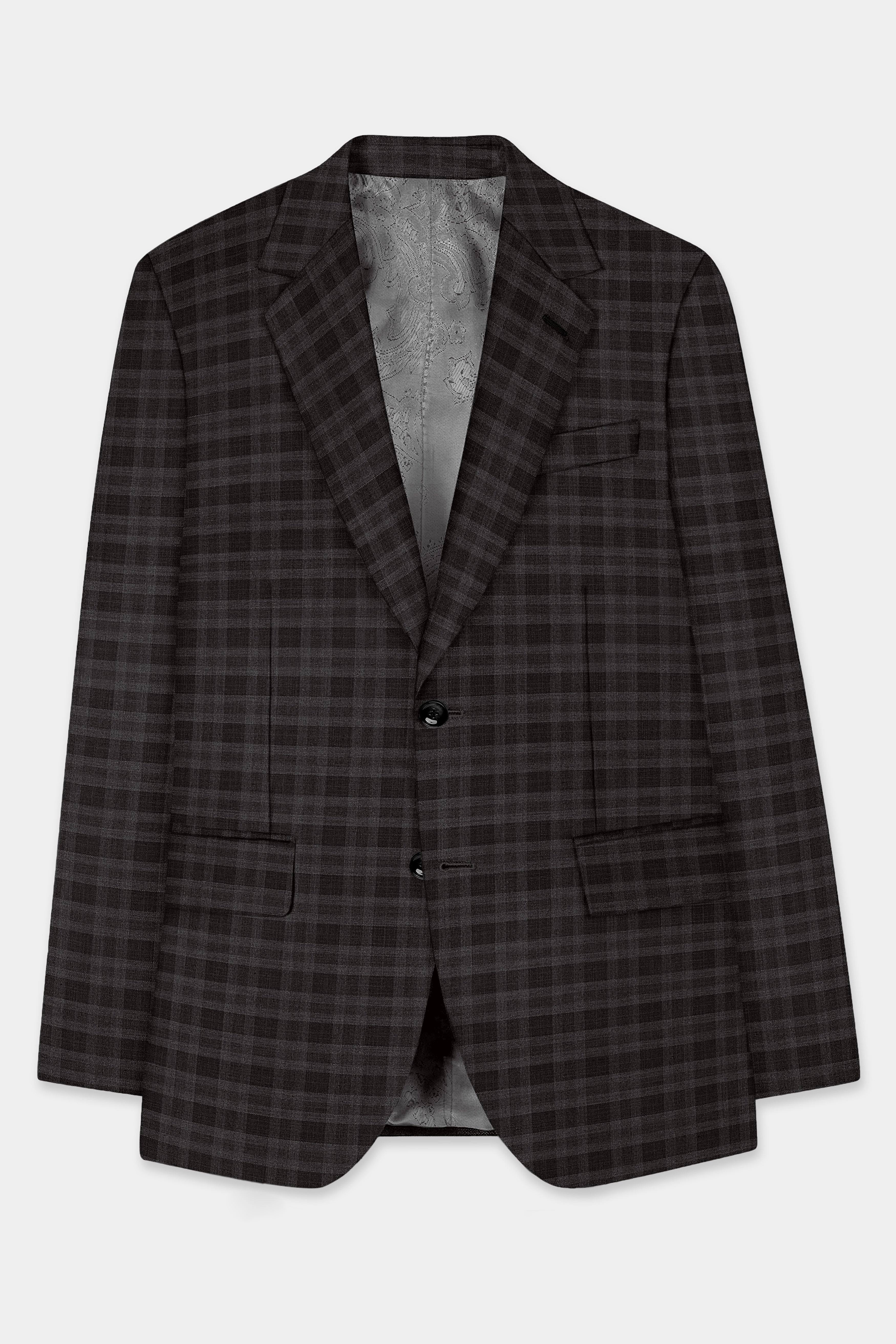 Zeus Brown With Emperor Plaid Wool Blend Suit