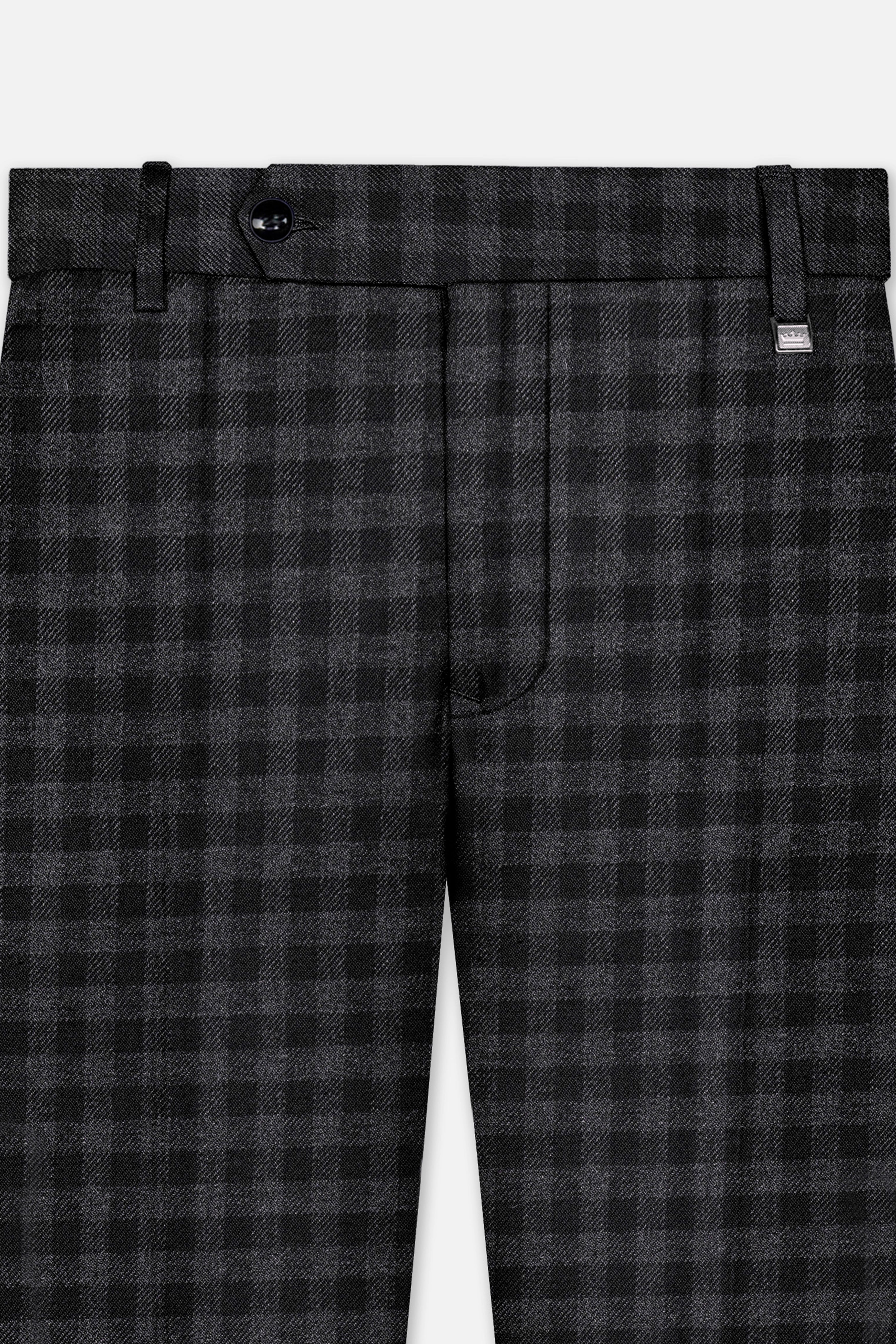 Piano Gray Plaid Tweed Single Breasted Suit