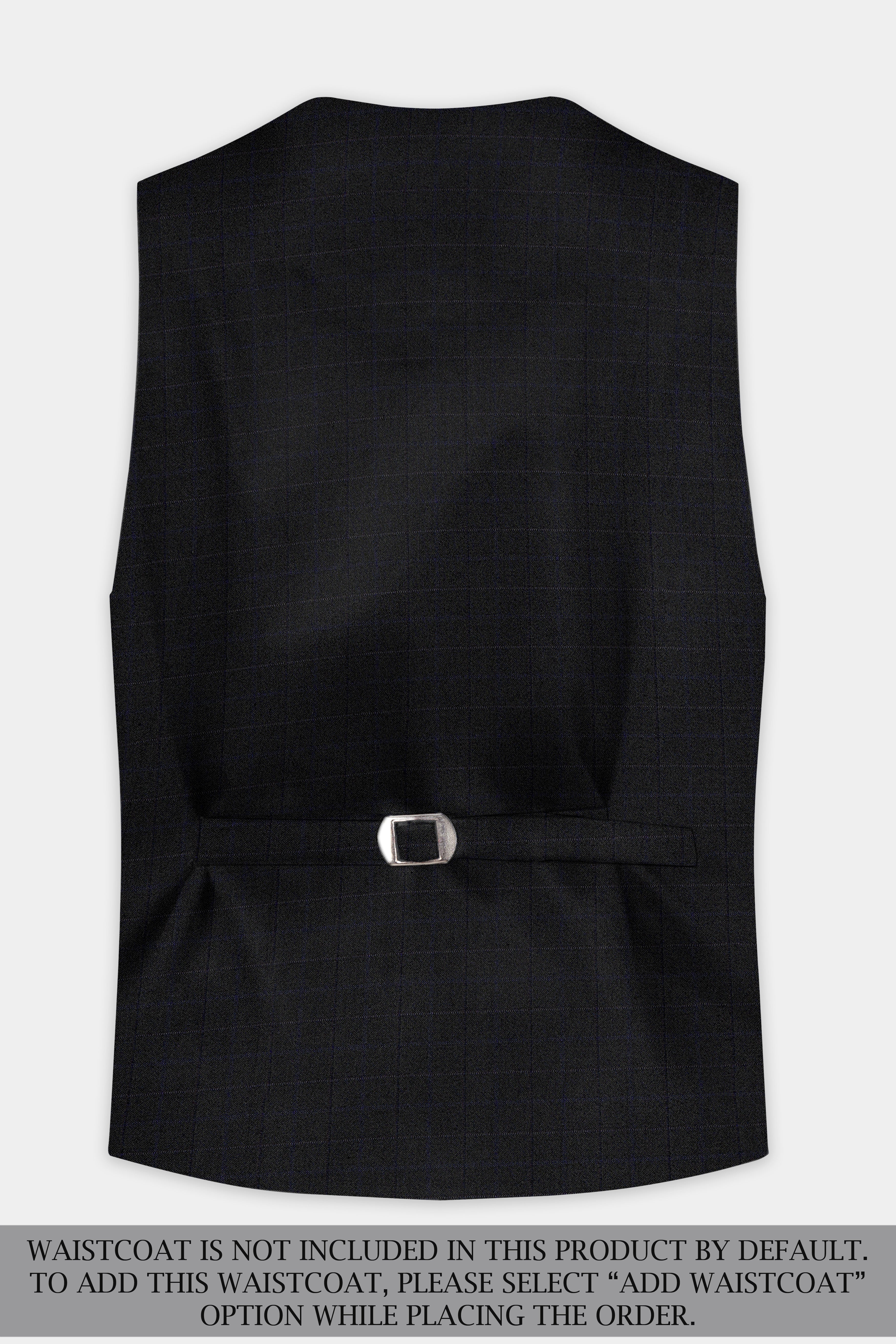 Jade Black Plaid Wool Blend Single Breasted Suit