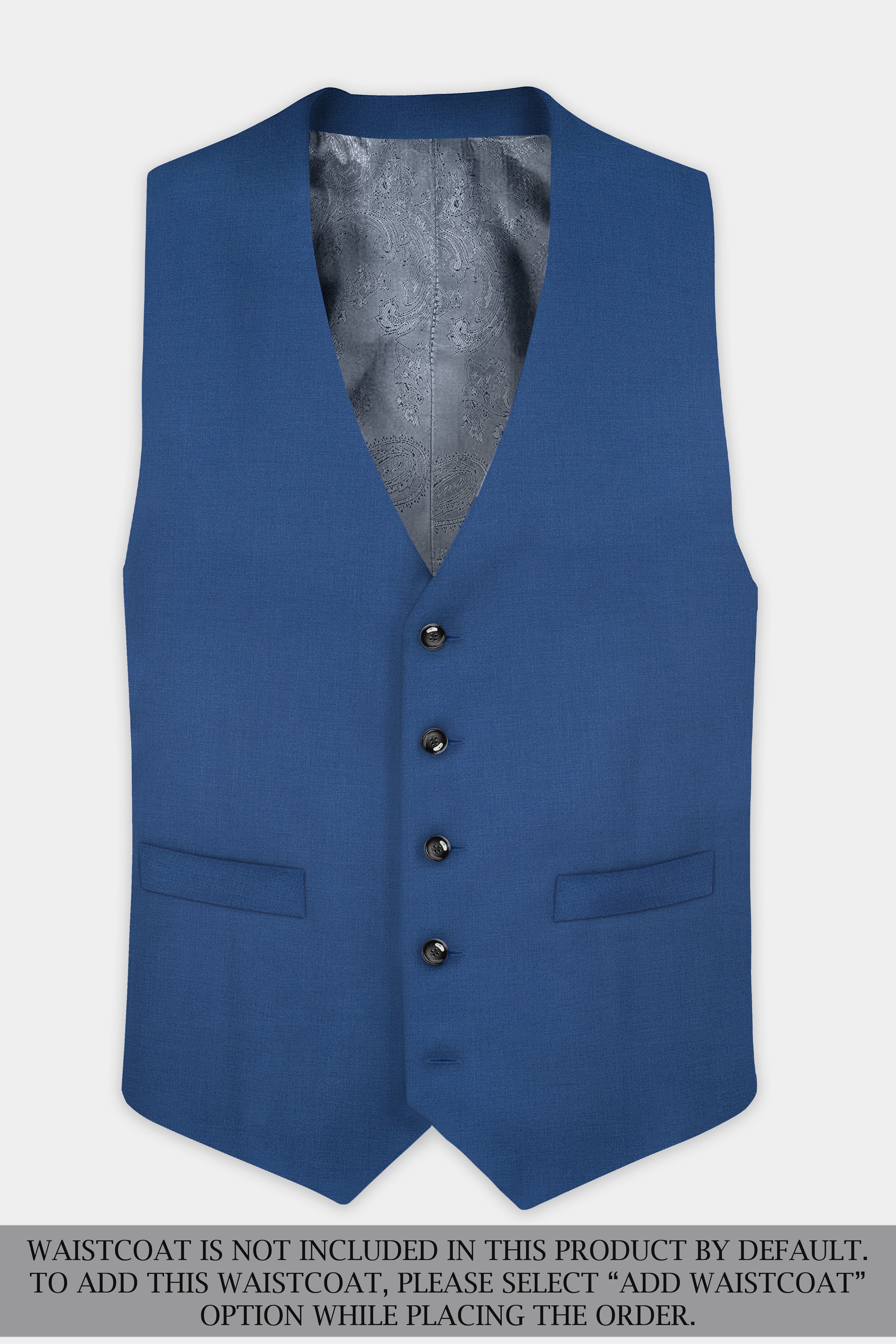 Rhino Blue Solid Wool Blend Double Breasted Suit