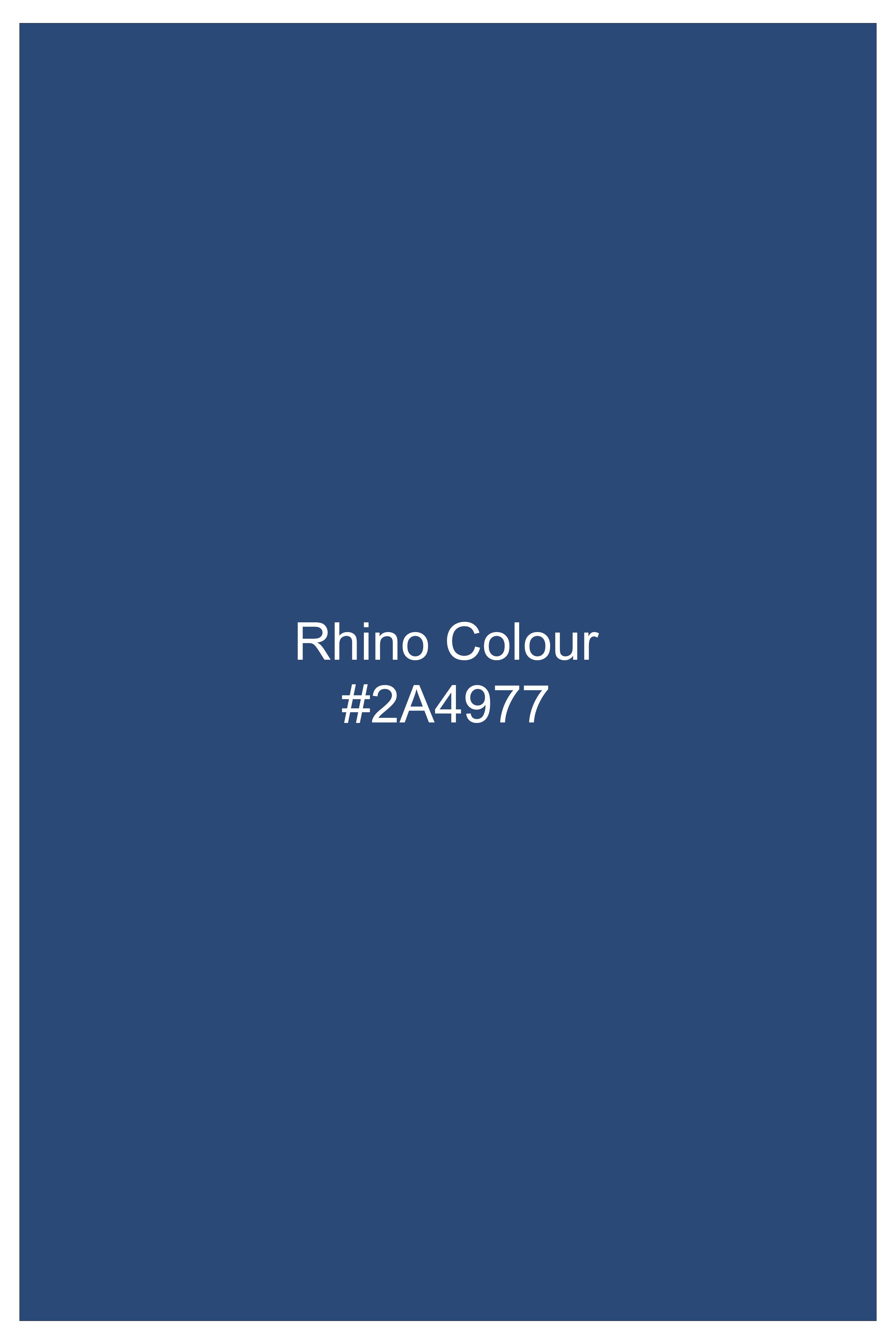 Rhino Blue Solid Wool Blend Double Breasted Suit