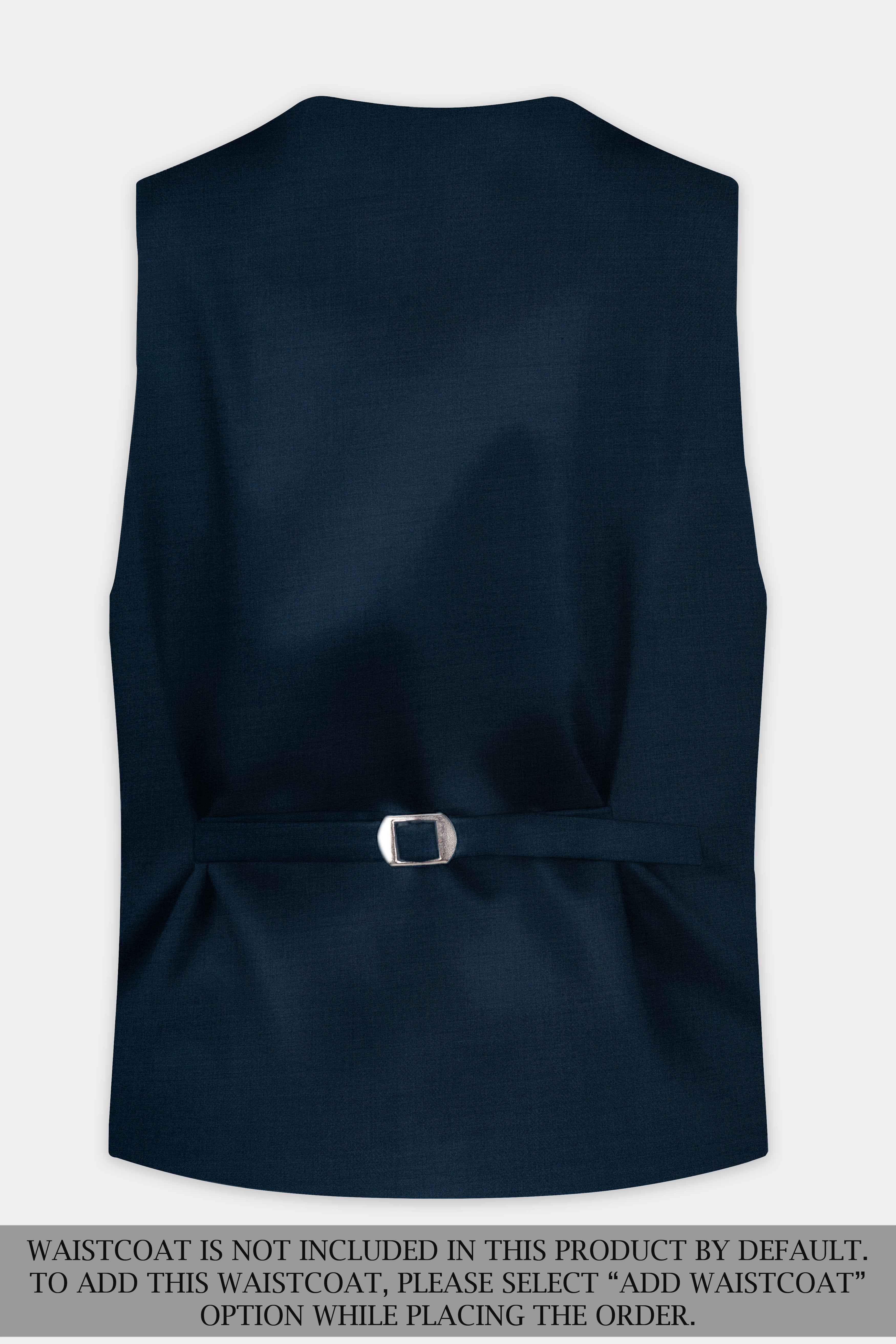 Daintree Blue Solid Wool Blend Single Breasted Suit