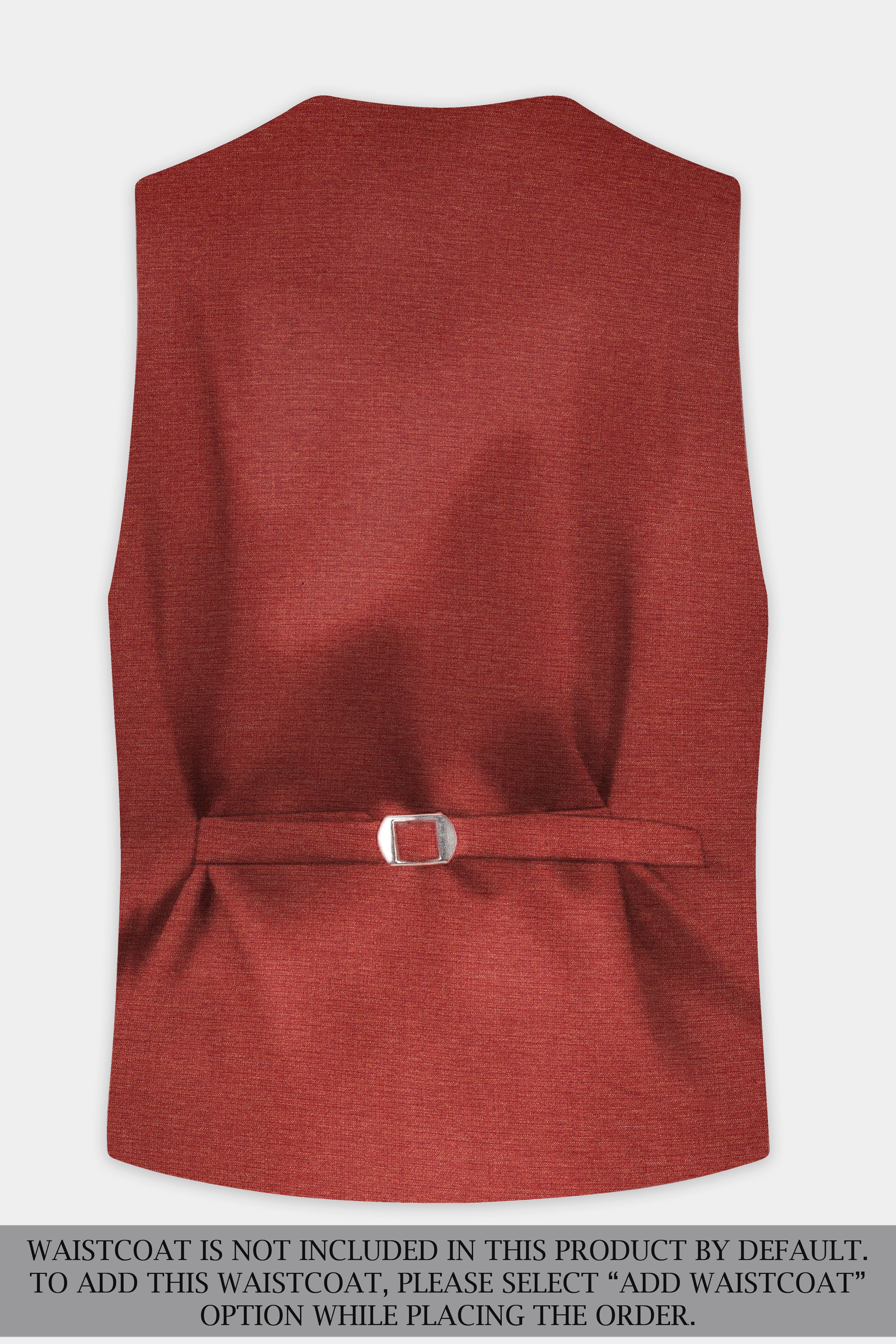 Brick Red Textured Single Breasted Suit