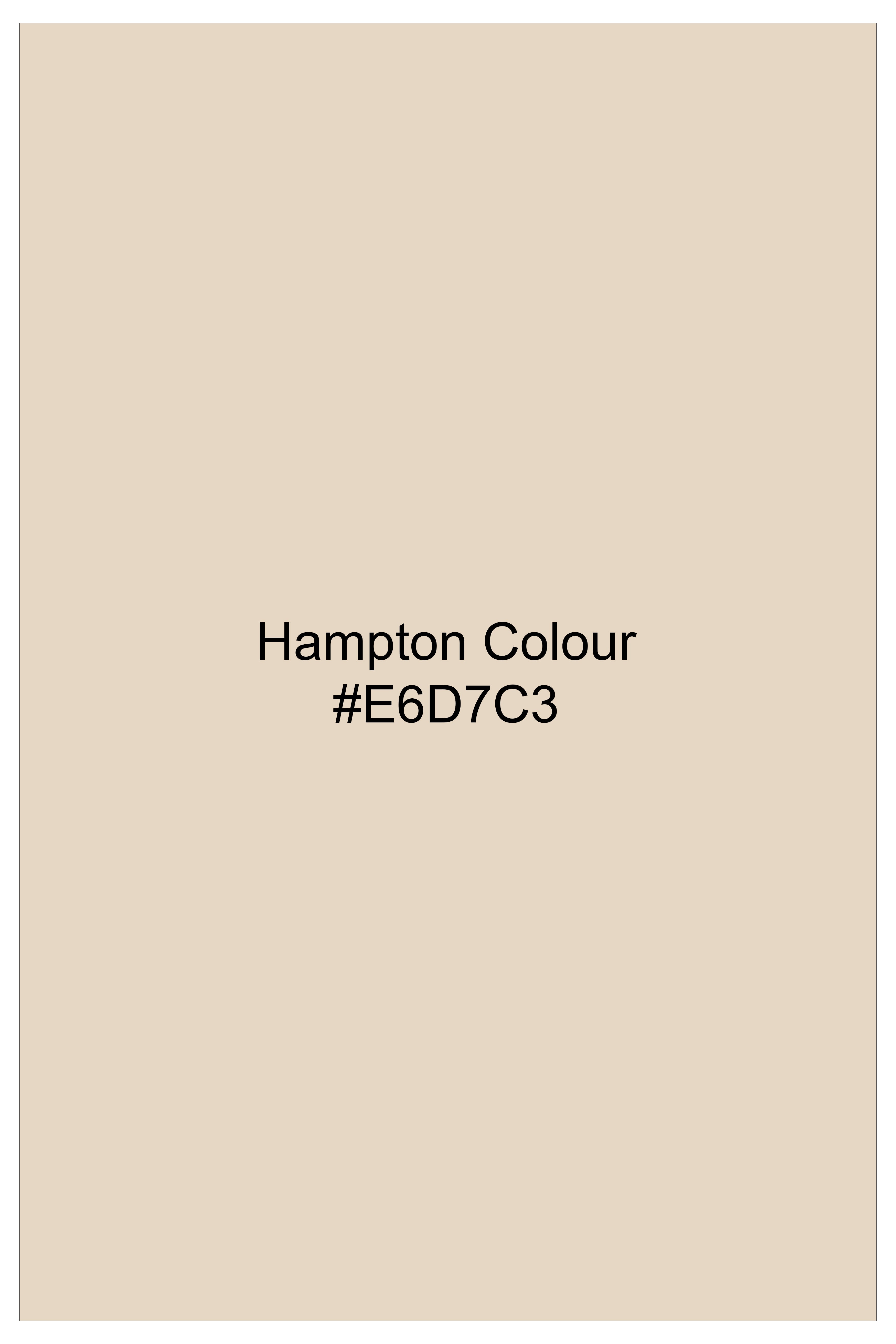 Hampton Cream Solid Wool Blend Single Breasted Suit