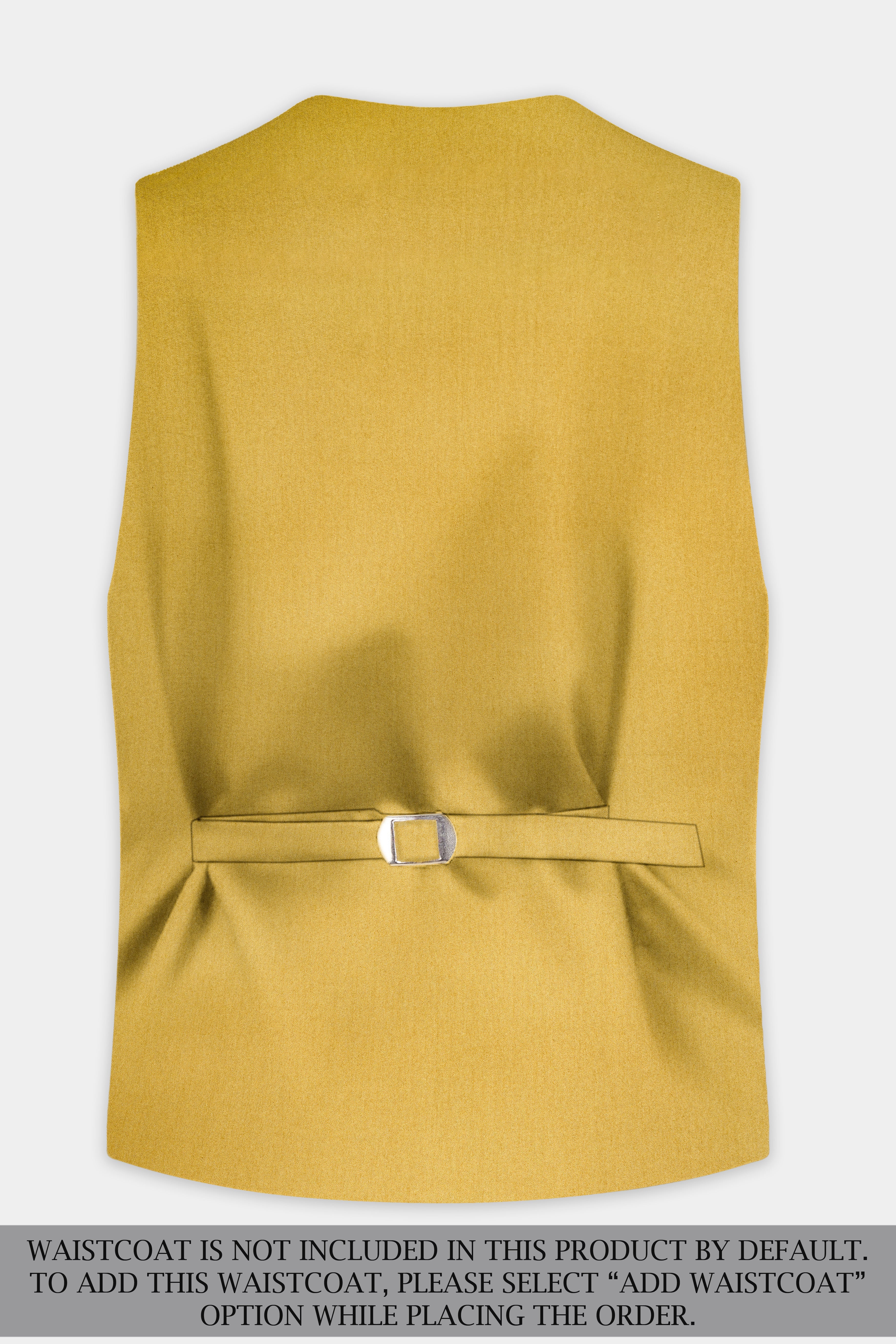 Camel Yellow Solid Cotton Single Breasted Suit