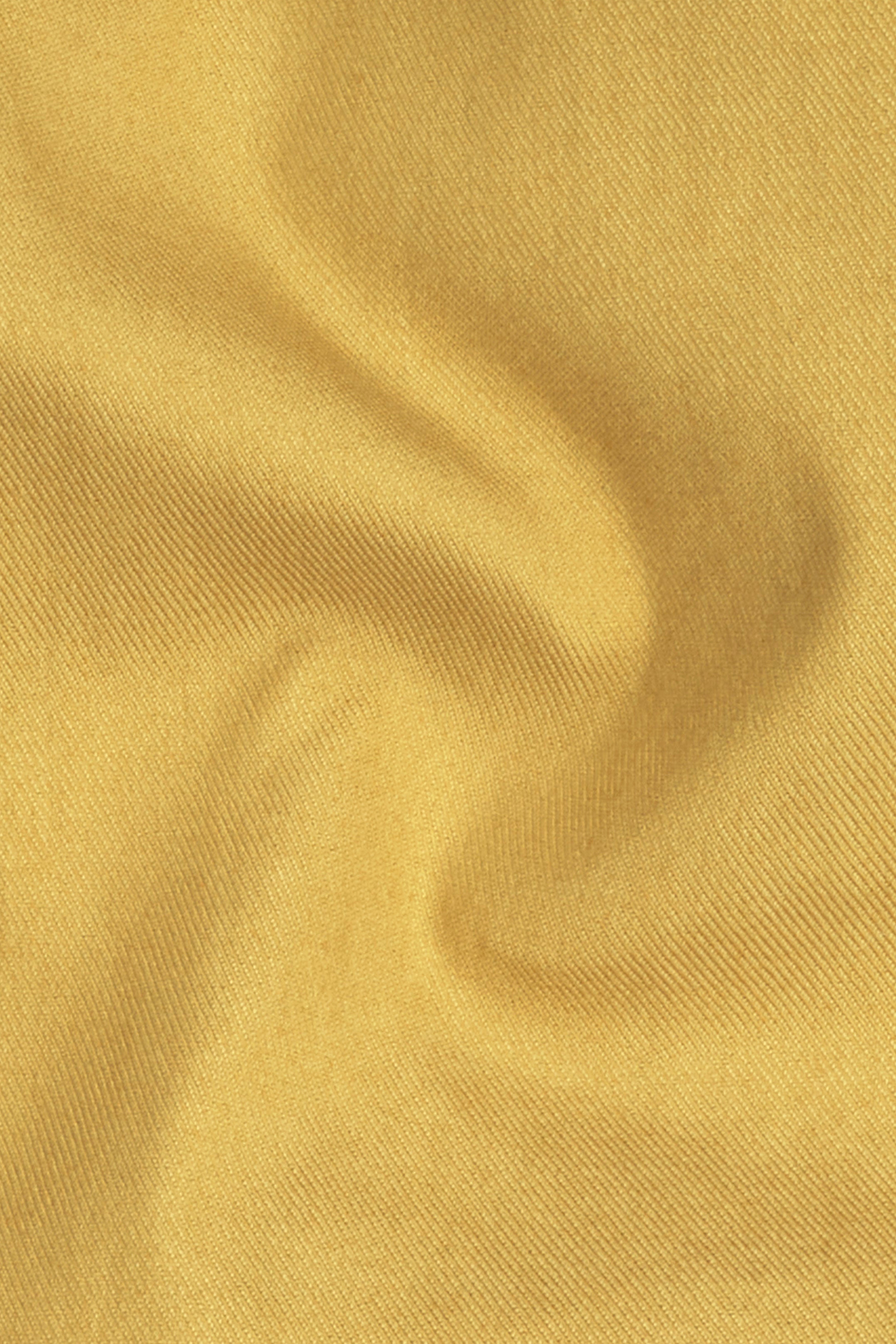 Camel Yellow Solid Cotton Single Breasted Suit