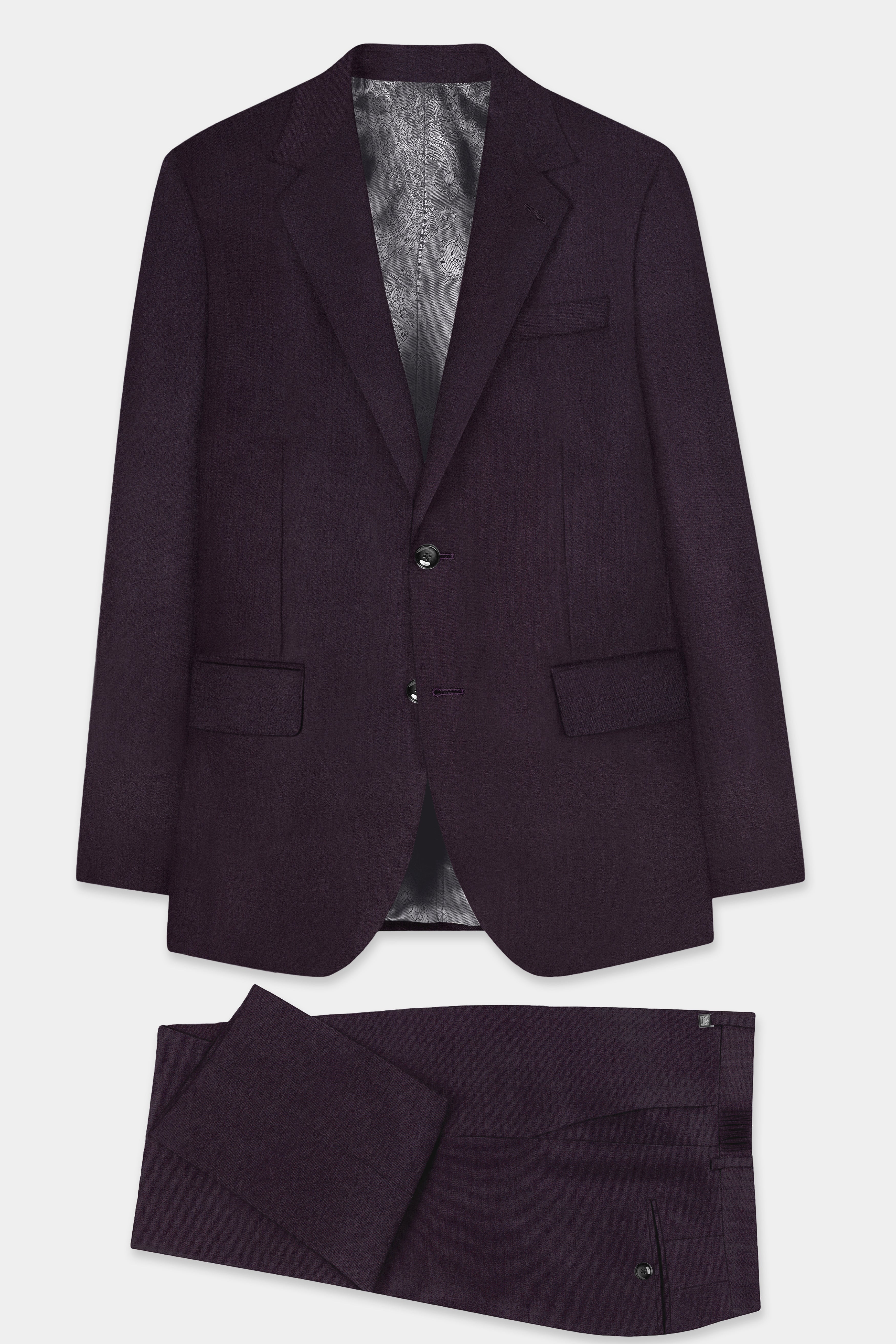 Gondola Purple Wool Blend Single Breasted Suit