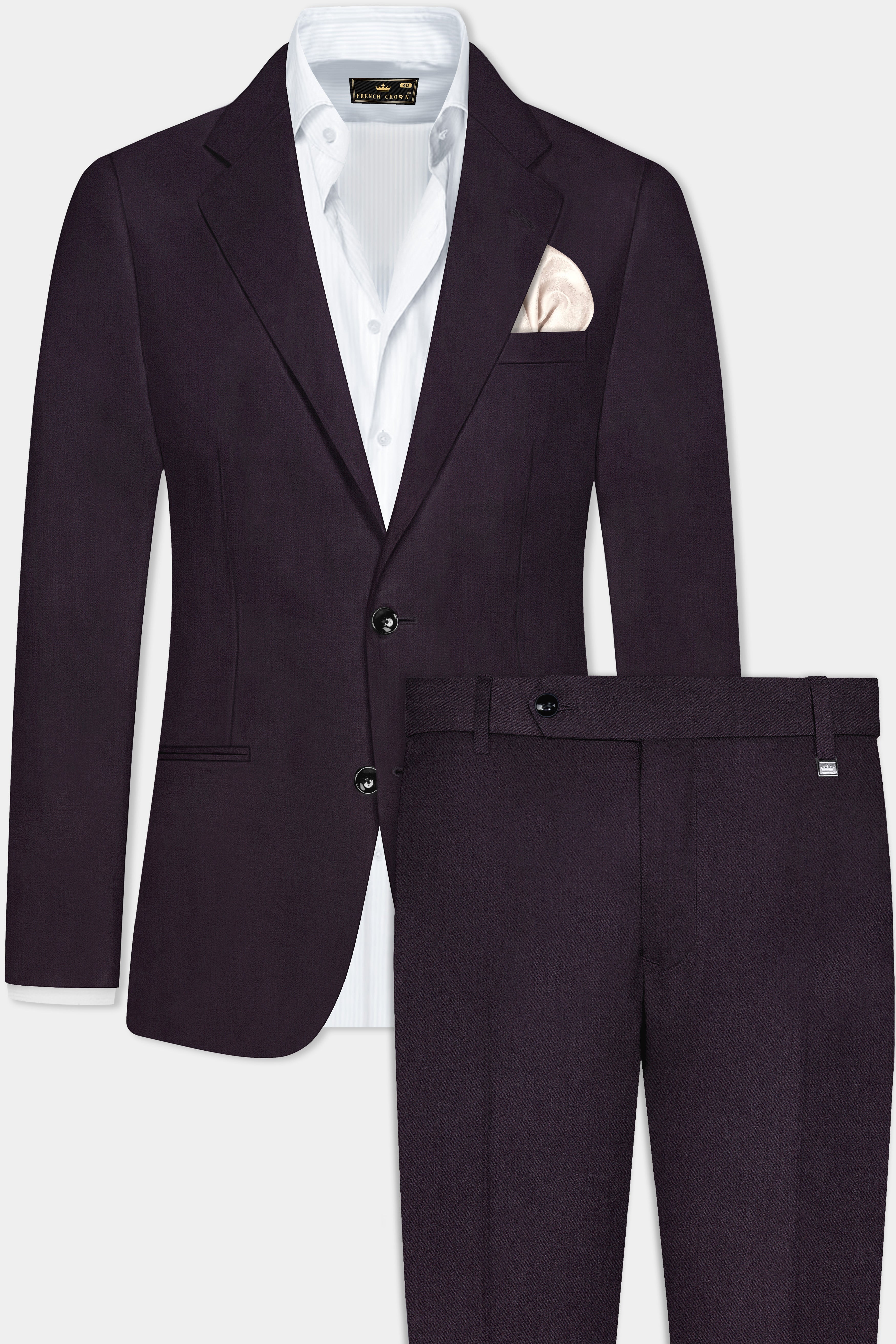 Gondola Purple Wool Blend Single Breasted Suit