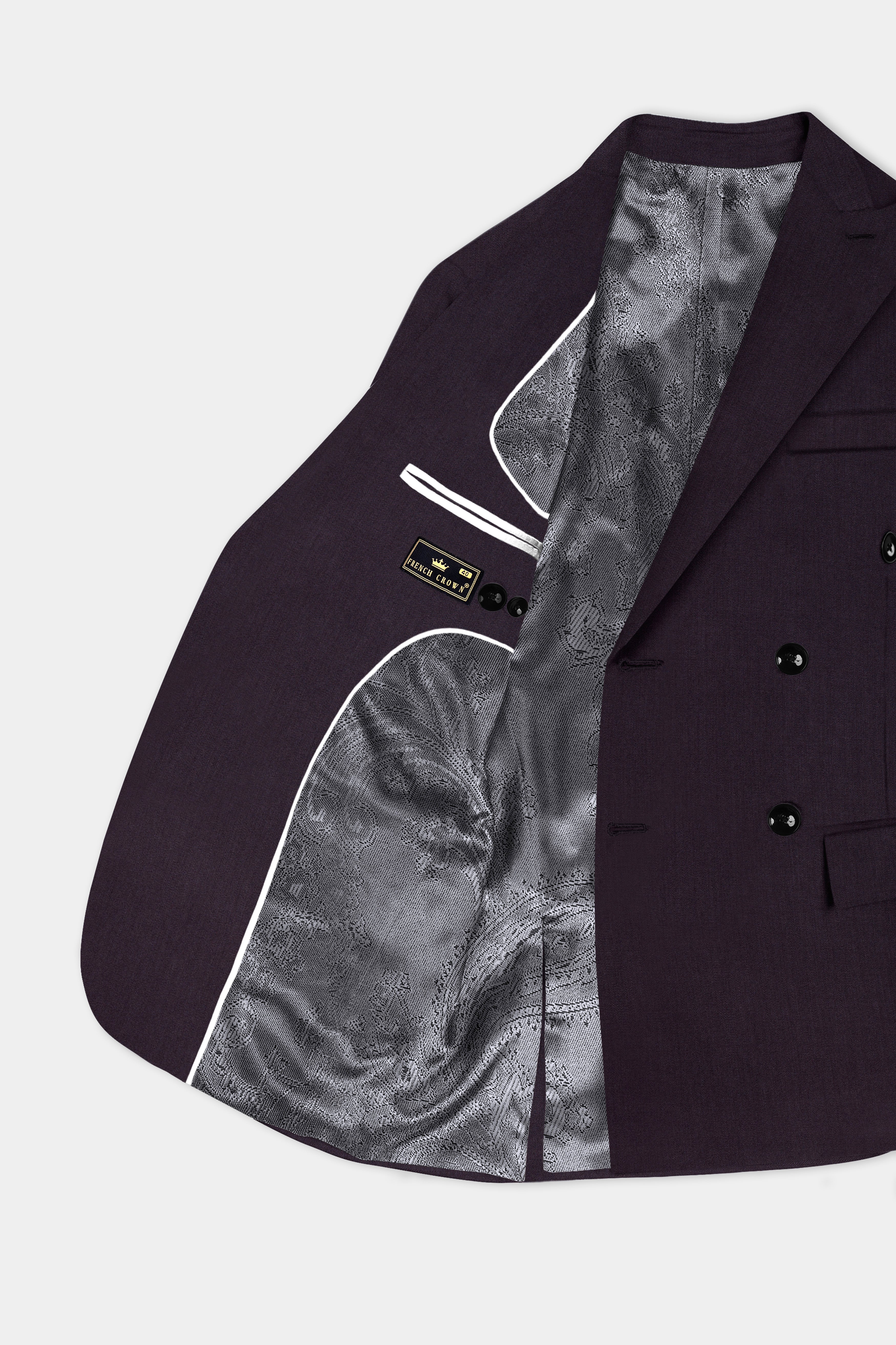 Gondola Purple Wool Blend Double Breasted Suit