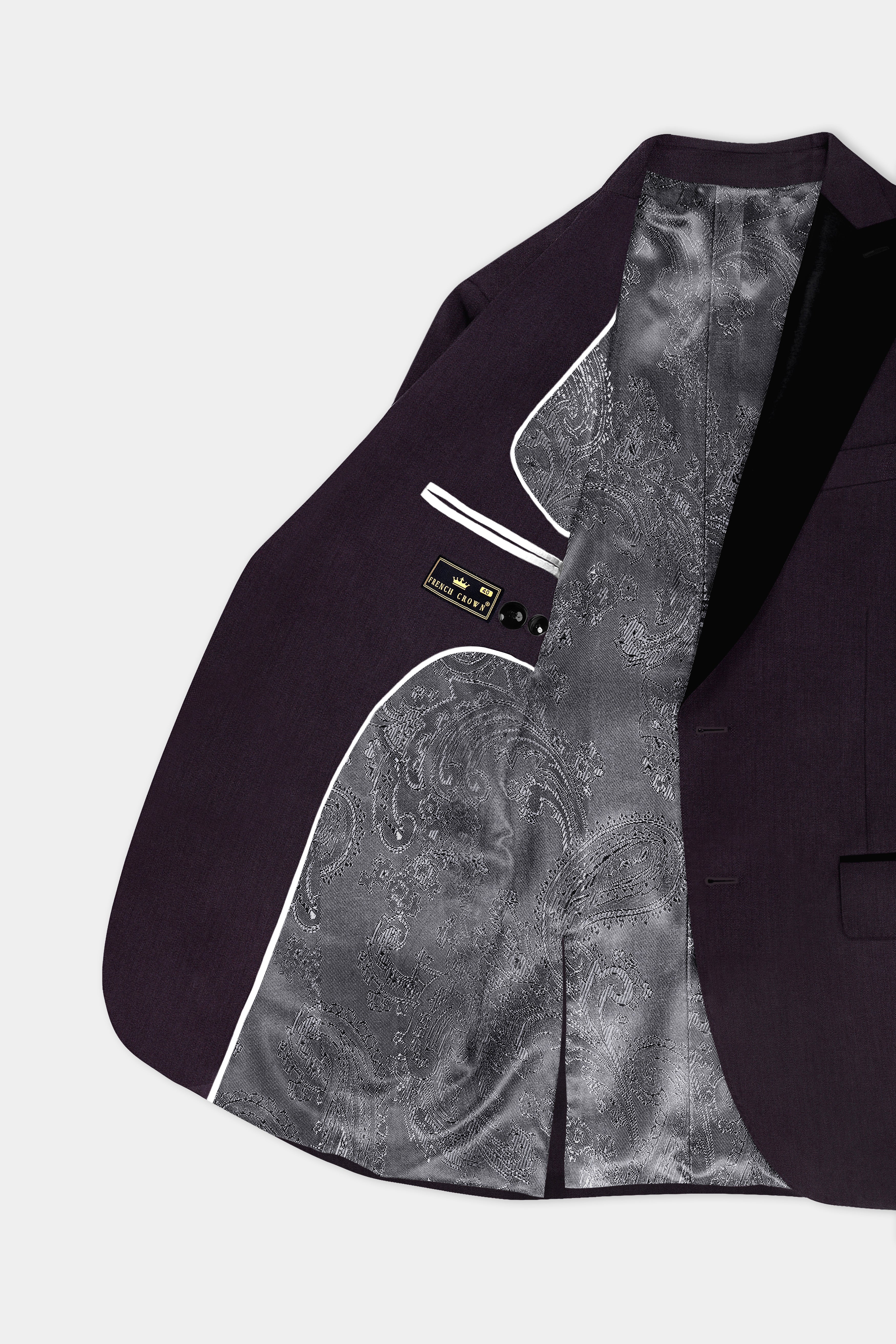 Gondola Purple Wool Blend Peak Collar Tuxedo Suit