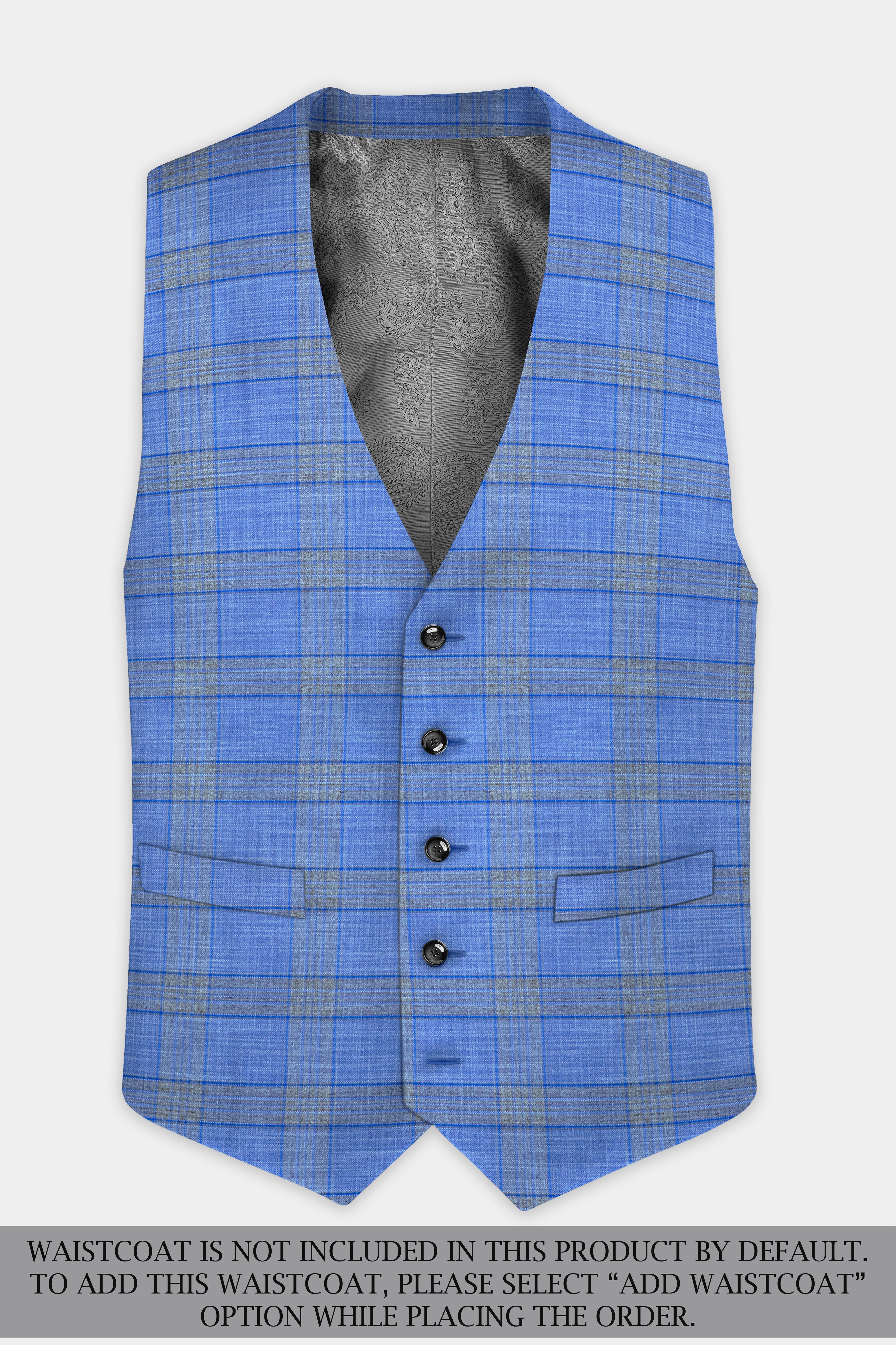 Danube Blue Wool Blend Single Breasted Suit